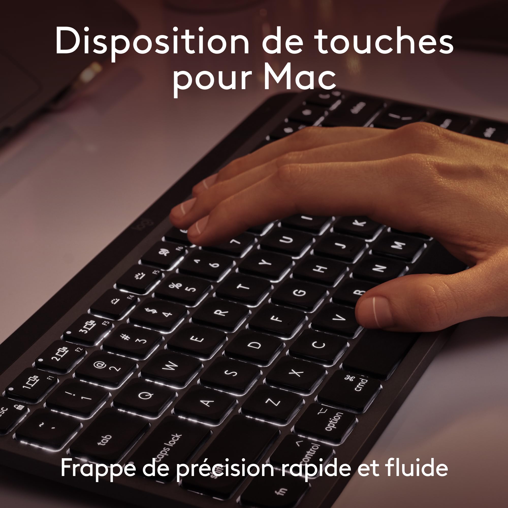 LOGITECH MX Keys Mini For Mac Minimalist Wireless Illuminated Keyboard Space Grey (FR)