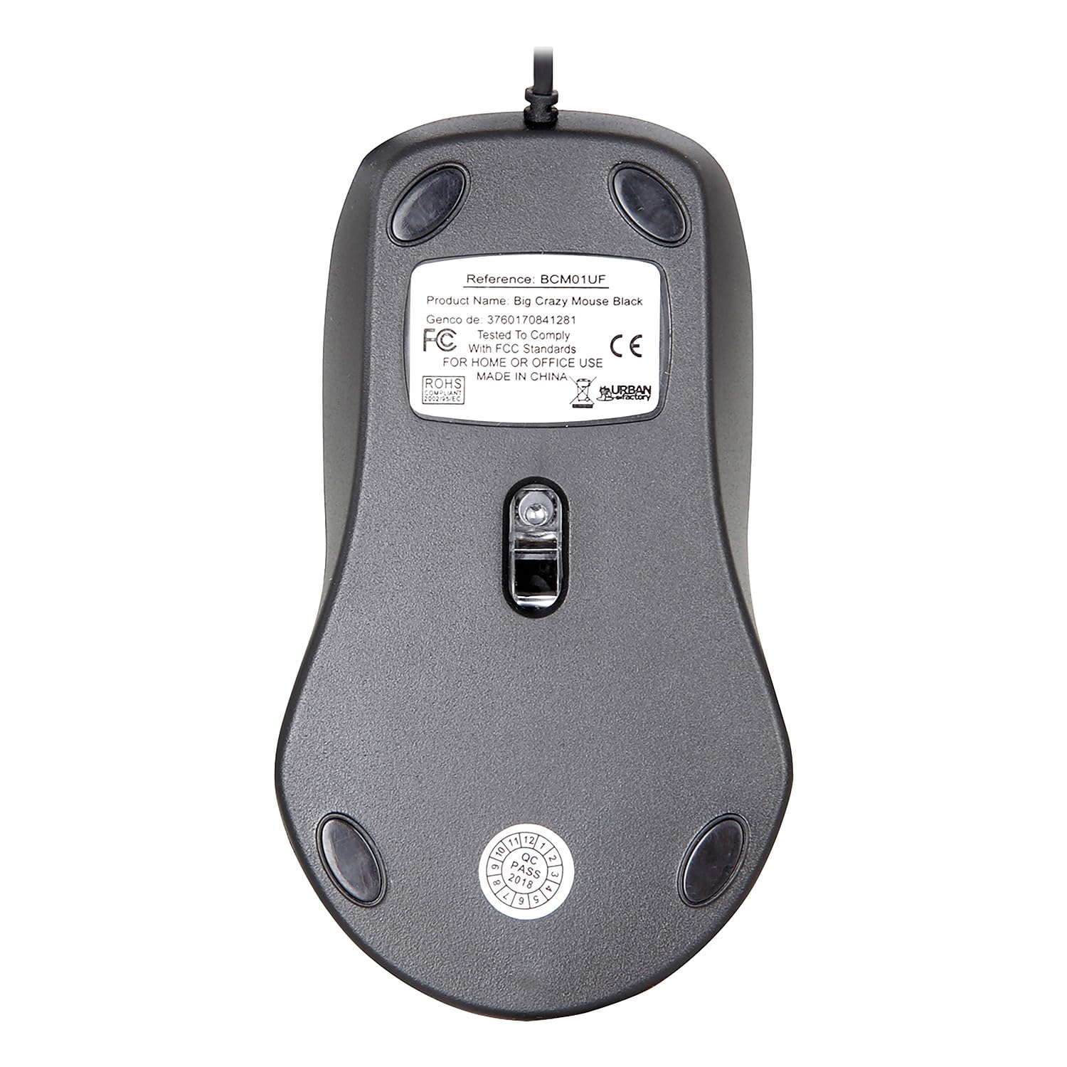 URBAN FACTORY BIG CRAZY MOUSE - Souris USB filaire 800dpi