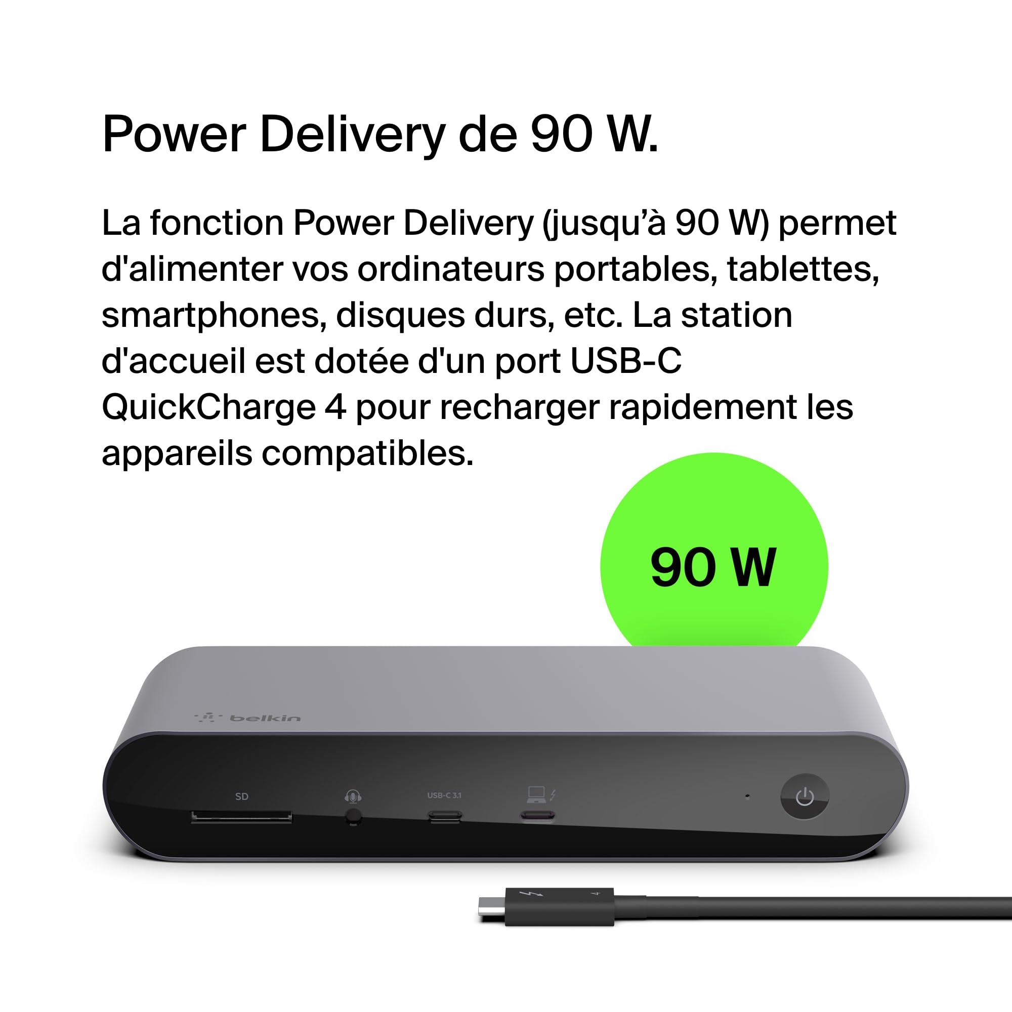 BELKIN Station daccueil Thunderbolt 4 Triple écrans