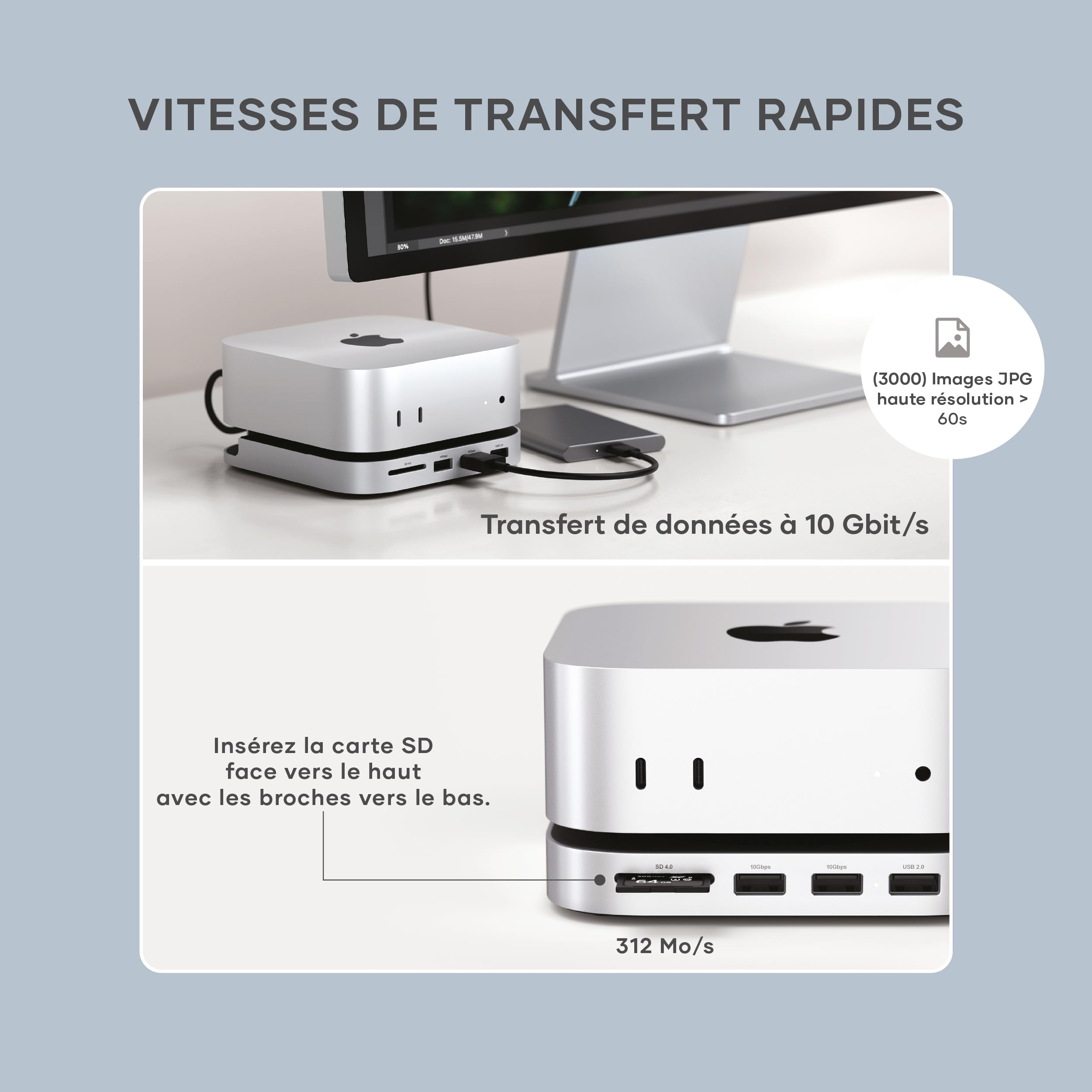 STAND&HUB MACMINI M4+SSD ENCLOSURE SIL