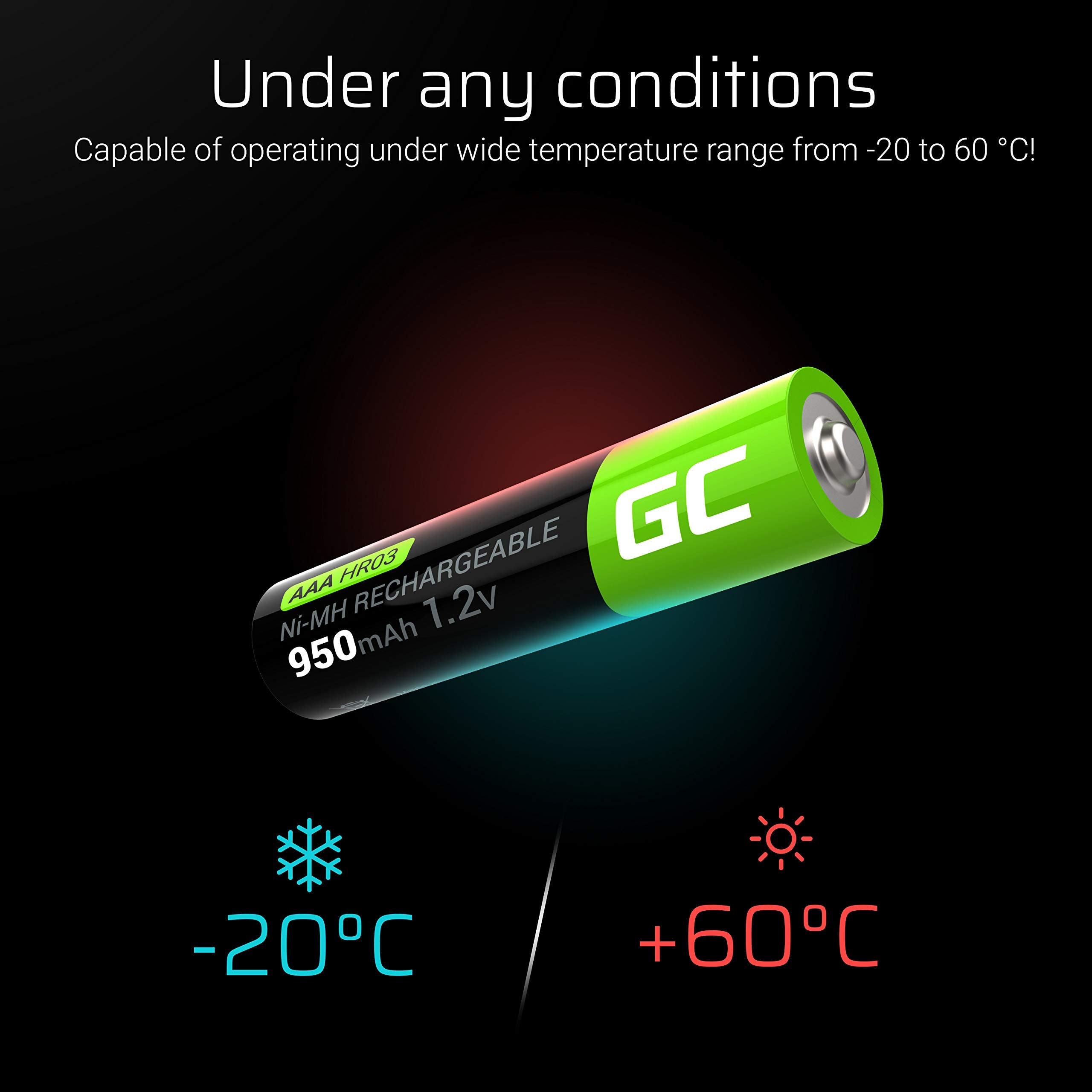 Green Cell GR03 pile domestique Batterie rechargeable AAA Hybrides nickel-métal (NiMH)