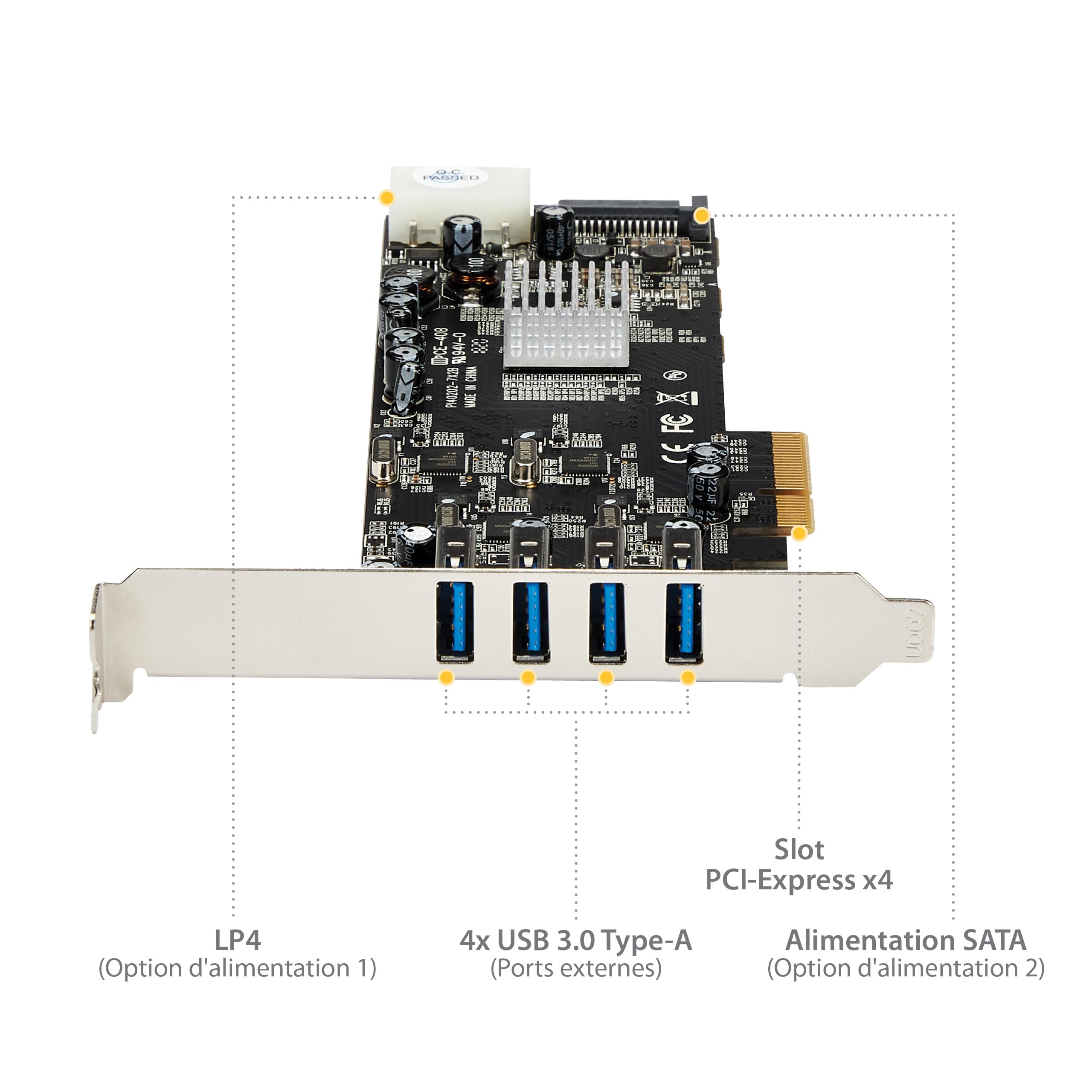 4 Port PCIe USB 3.0 Card w/4 Channels