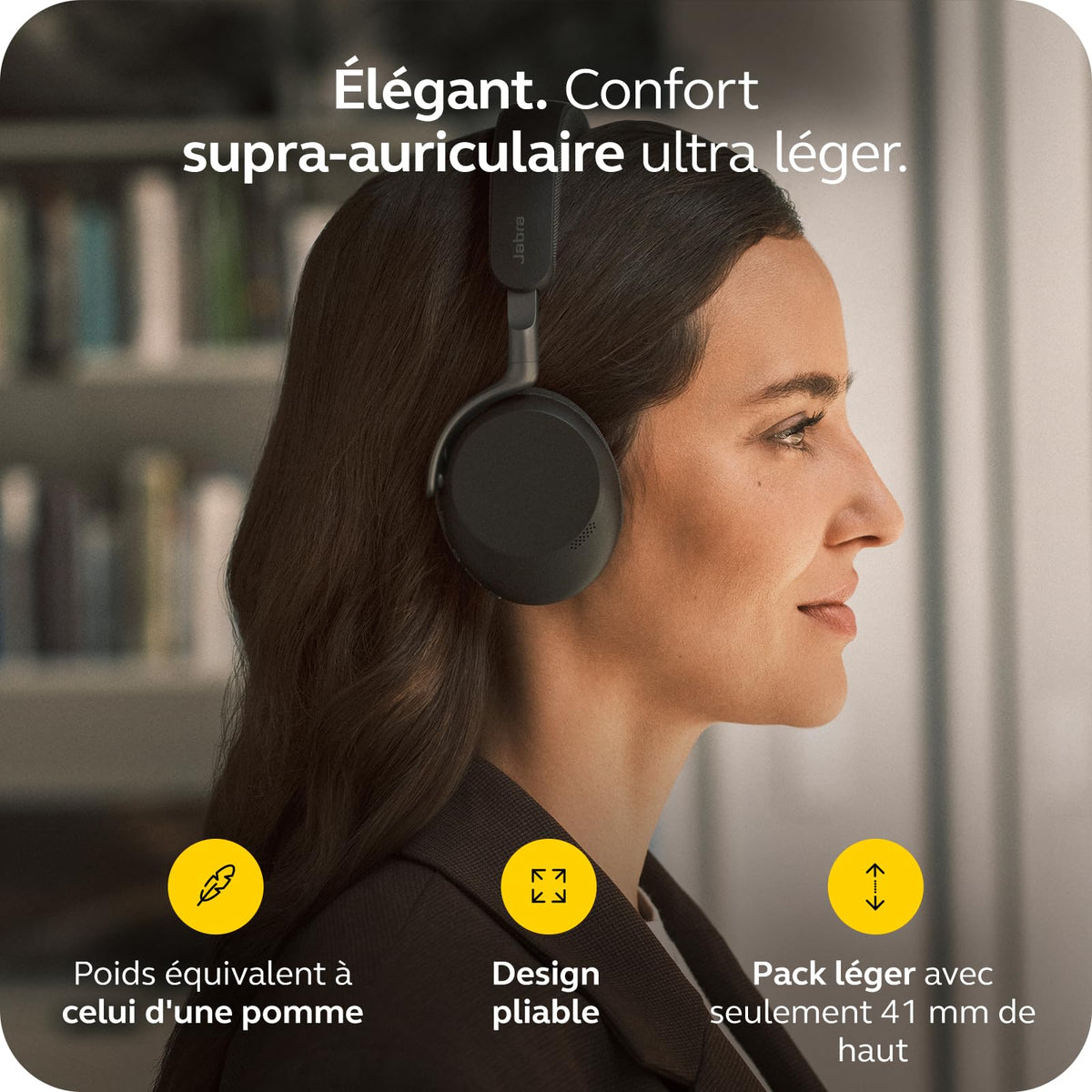 Jabra Evolve3 75 UC Link 390 USB-A Bla