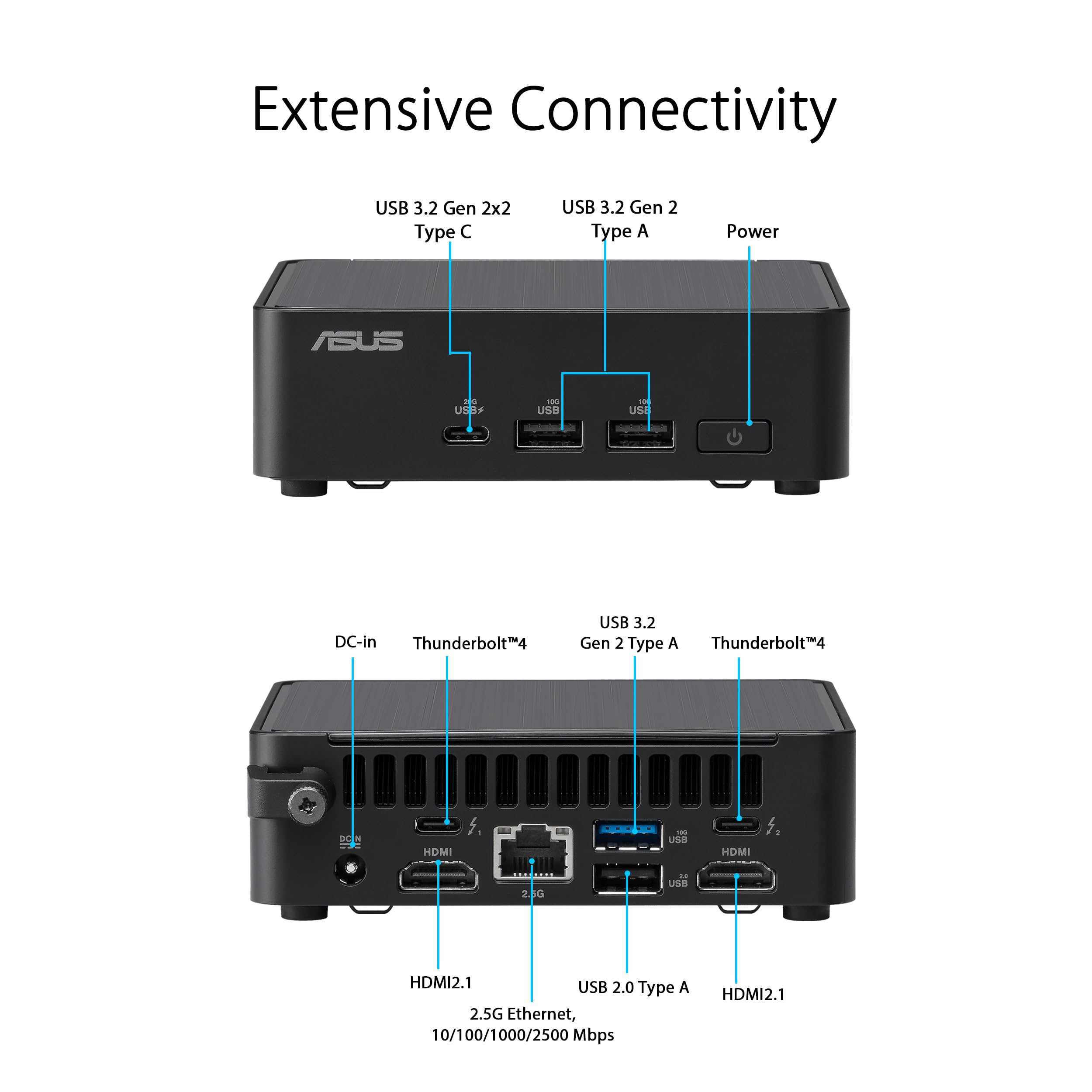 ASUS RNUC14RVKI300002I Barebone Intel Core 3 100U Slim Kit L6 EU Cord