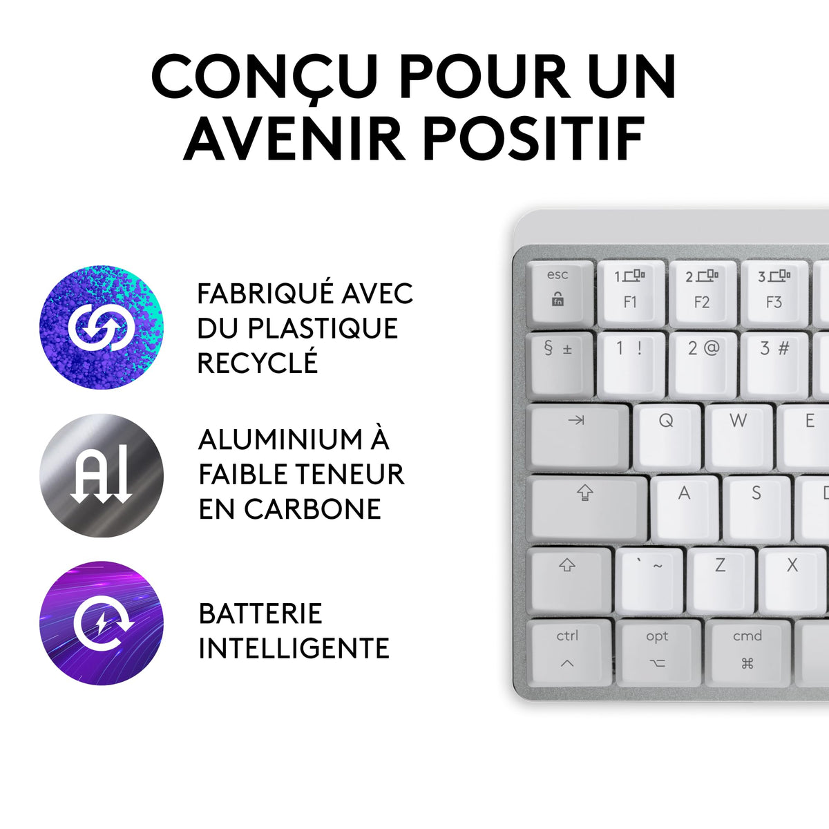 LOGITECH MX Mechanical Mini for Mac Minimalist Wireless Illuminated Keyboard - PALE GREY - (FRA) - EMEA