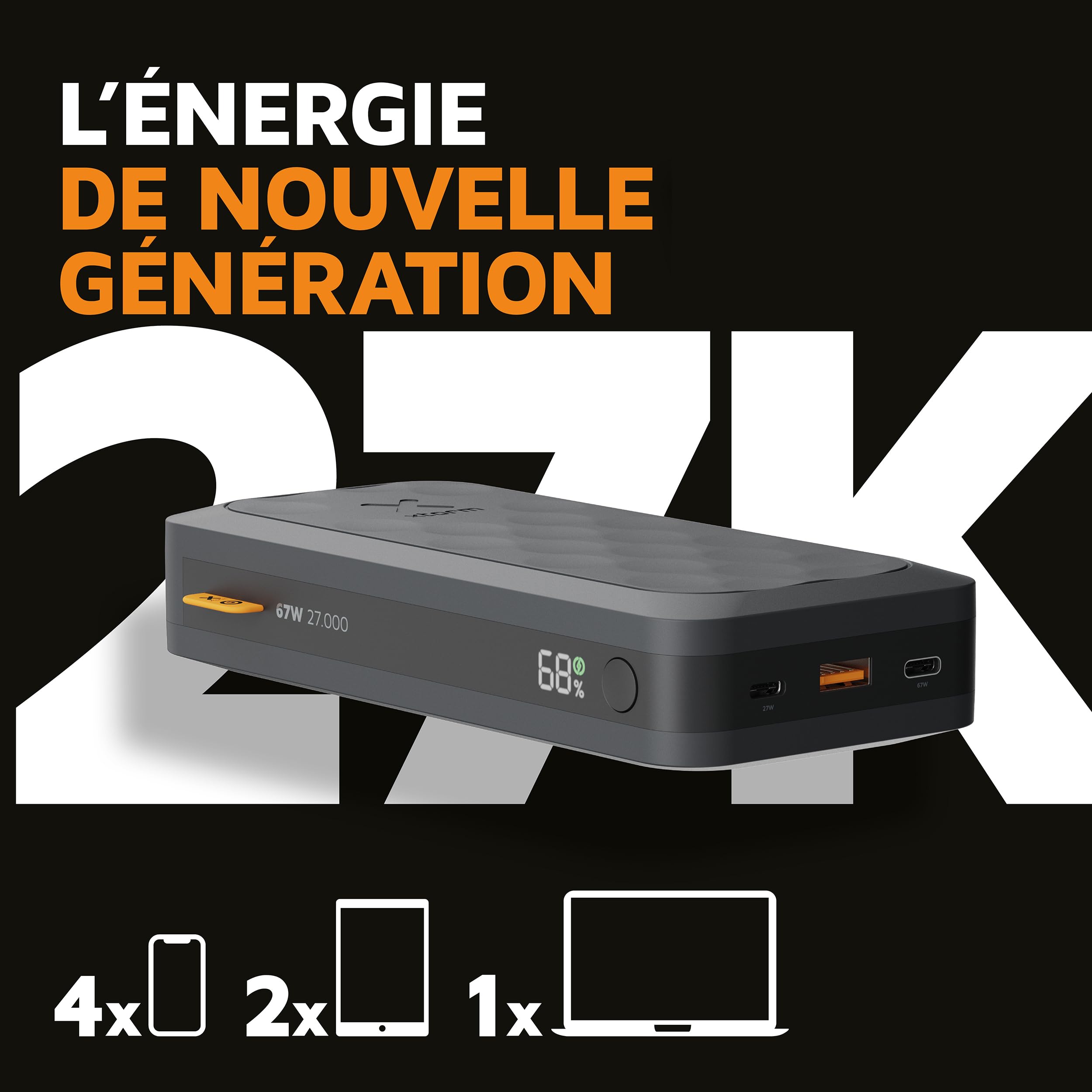 XTORM Batterie externe Fuel 67W 27000 mAh noir