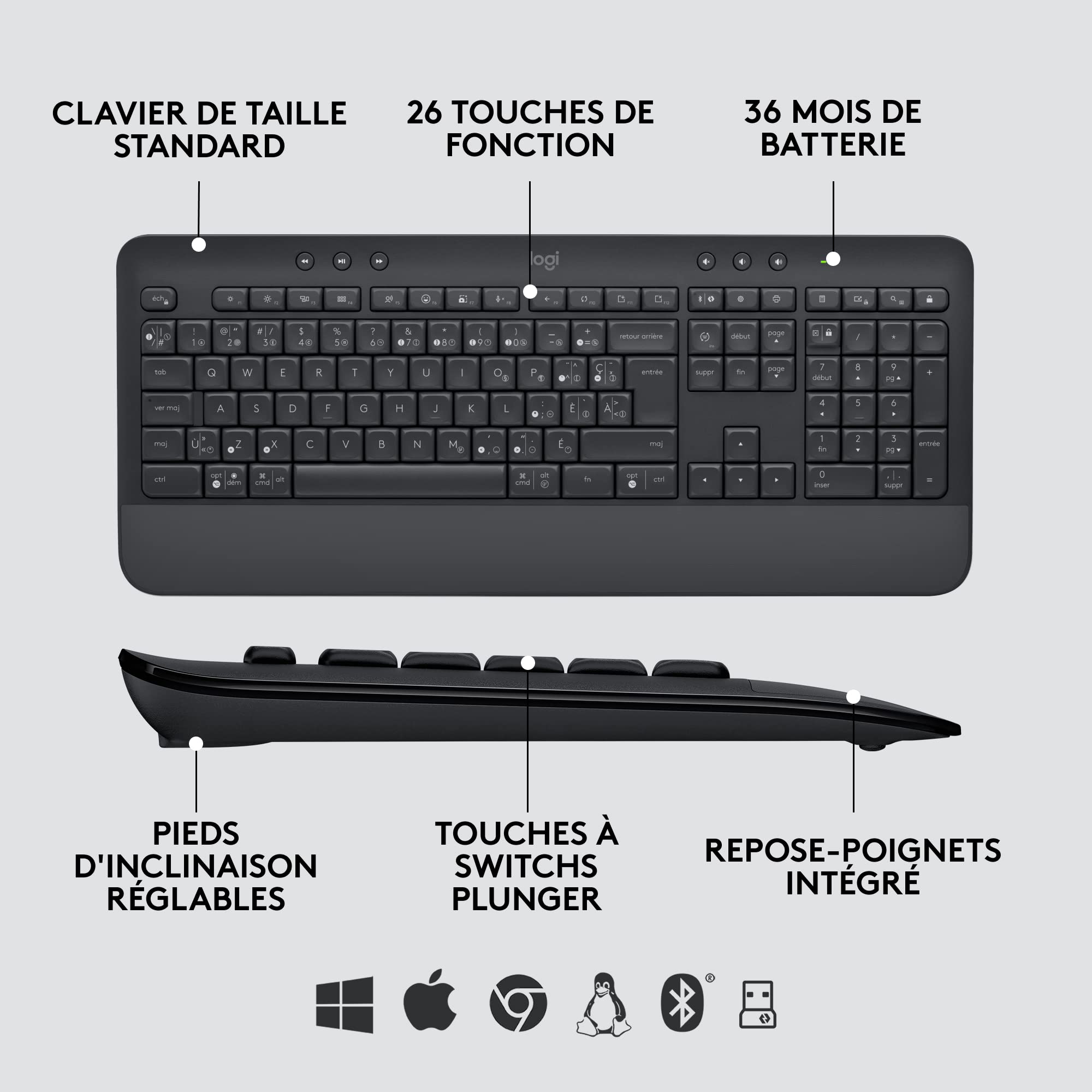 LOGITECH Signature MK650 Combo for Business - GRAPHITE - (FRA) - CENTRAL