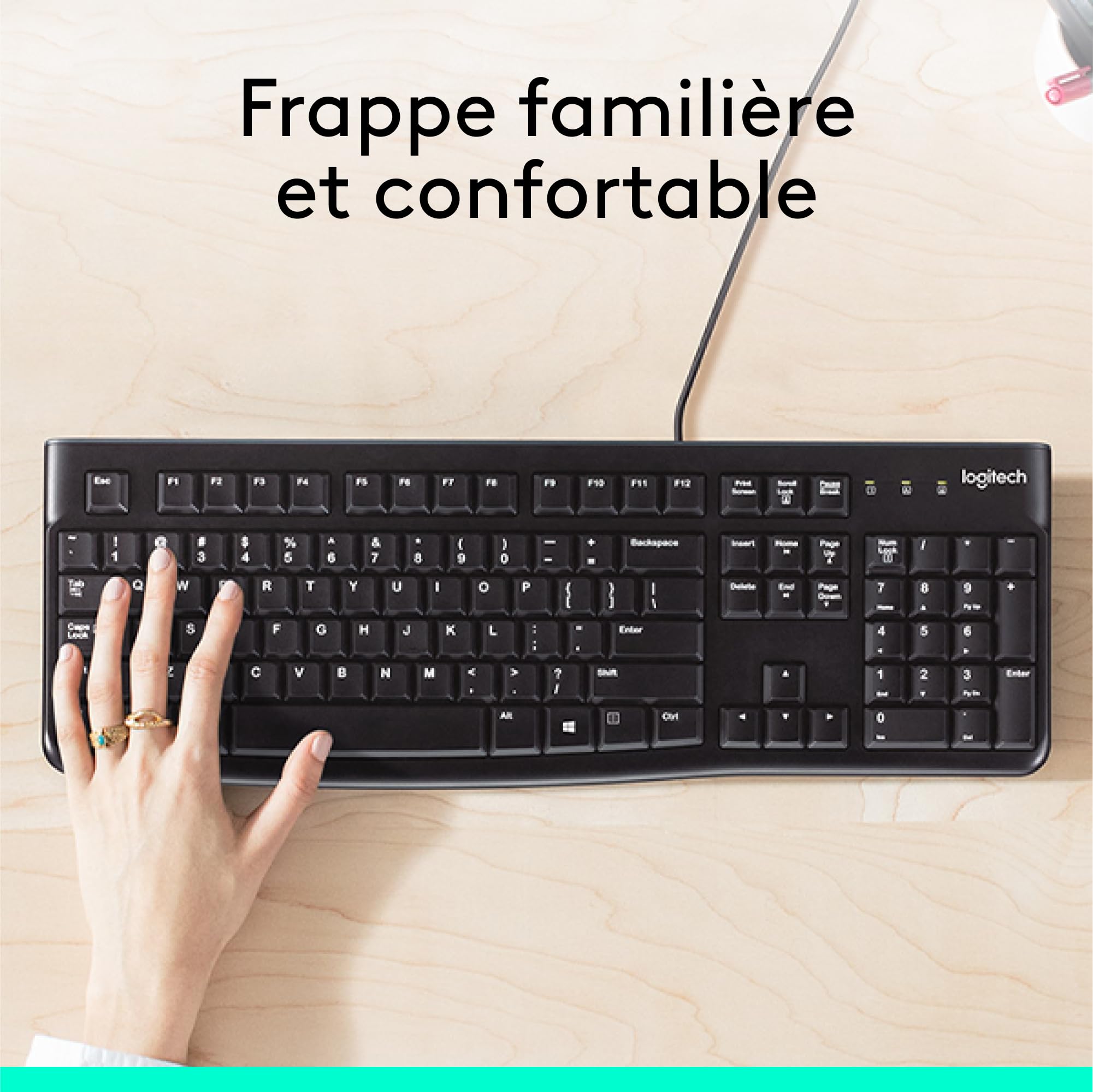 LOGITECH K120 Corded Keyboard black USB (FRA)