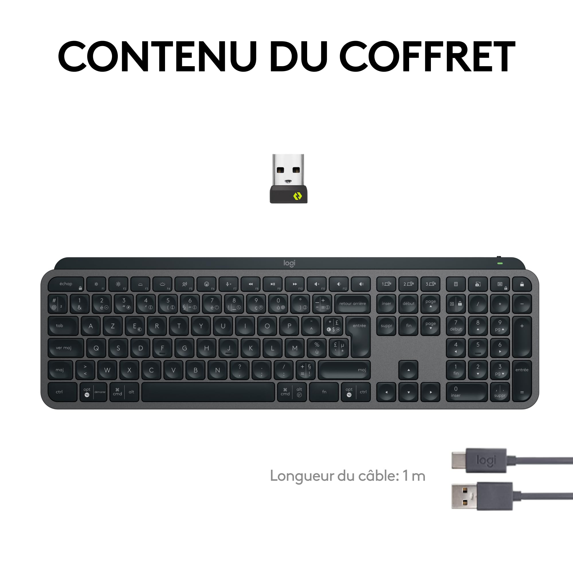 LOGITECH MX Keys S - GRAPHITE - (FRA) - BT - N/A - CENTRAL-419