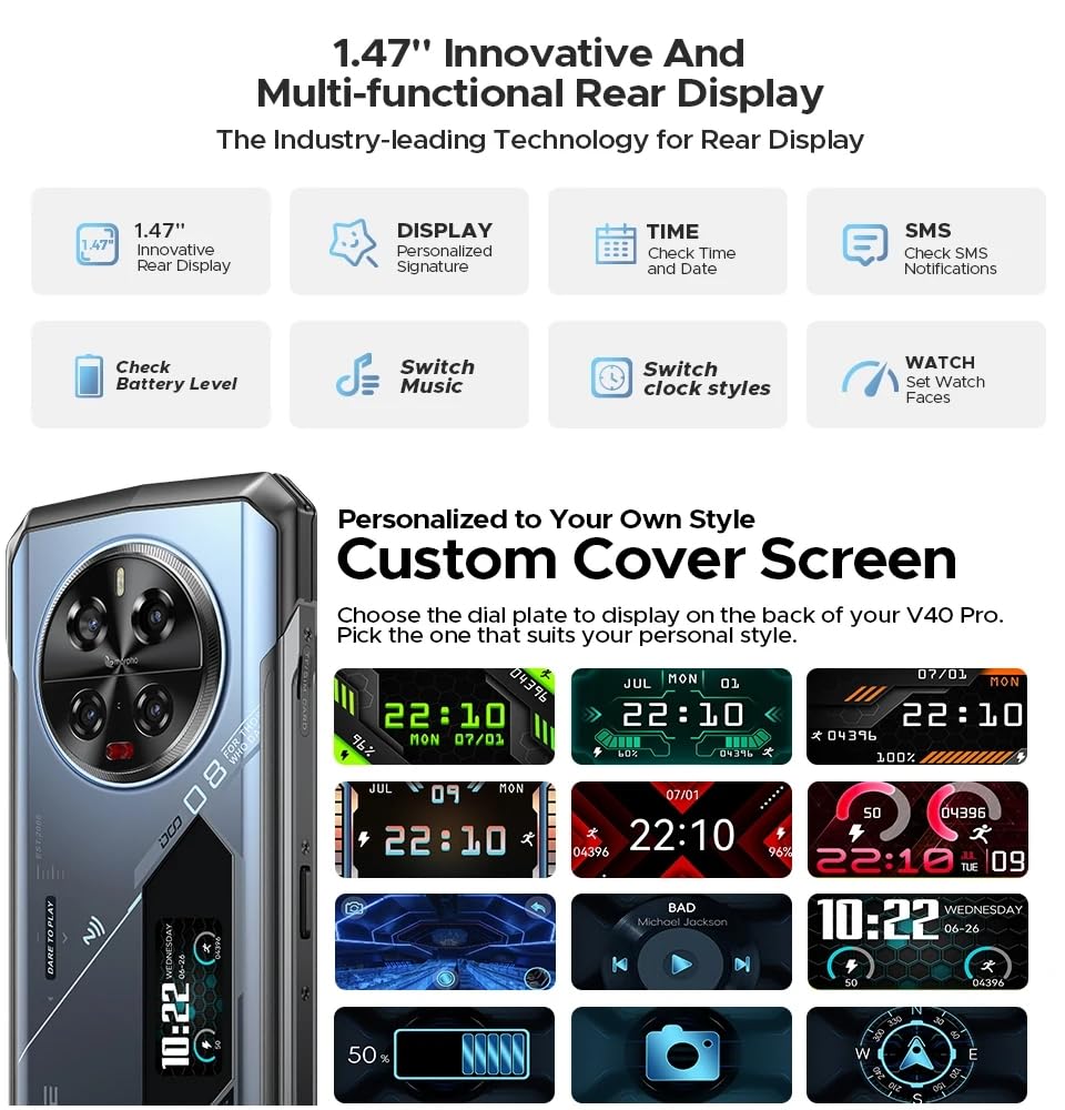 Doogee V40 (5G - NFC - 6.78'' - 512 Go, 12 Go RAM) Argent