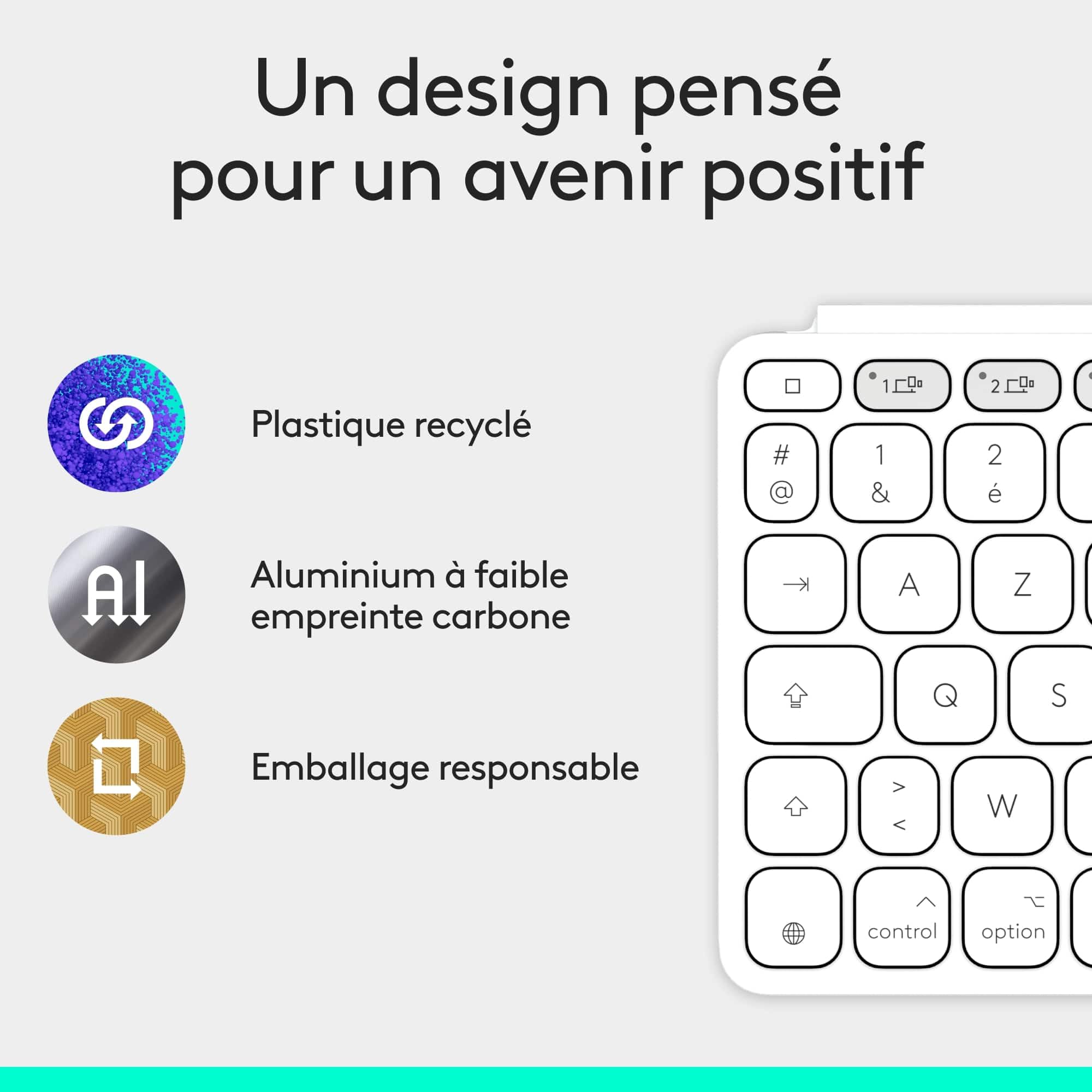 LOGITECH Keys-To-Go 2 - Pale Grey (FR)