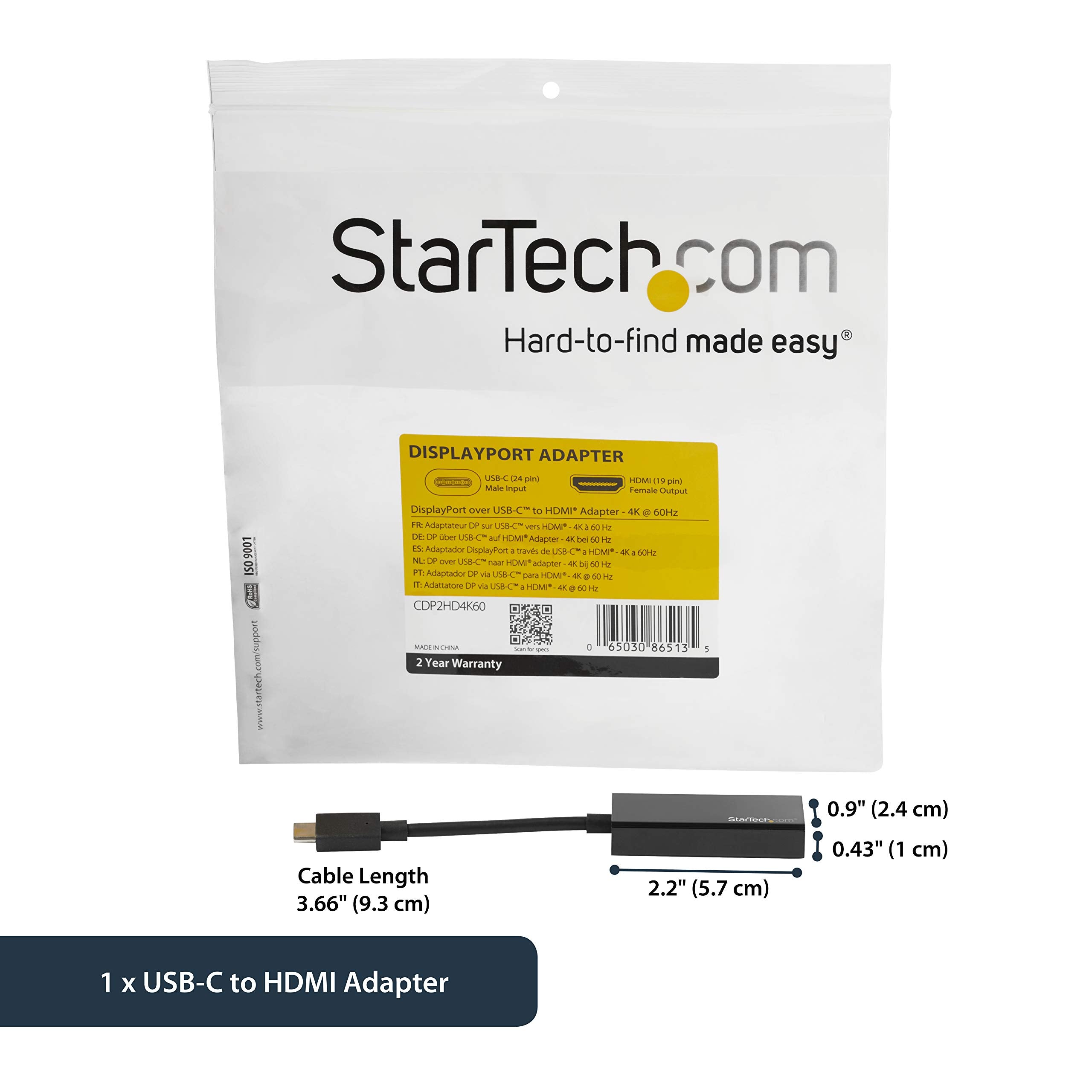 USB-C to HDMI Adapter with HDR - 4K 60Hz