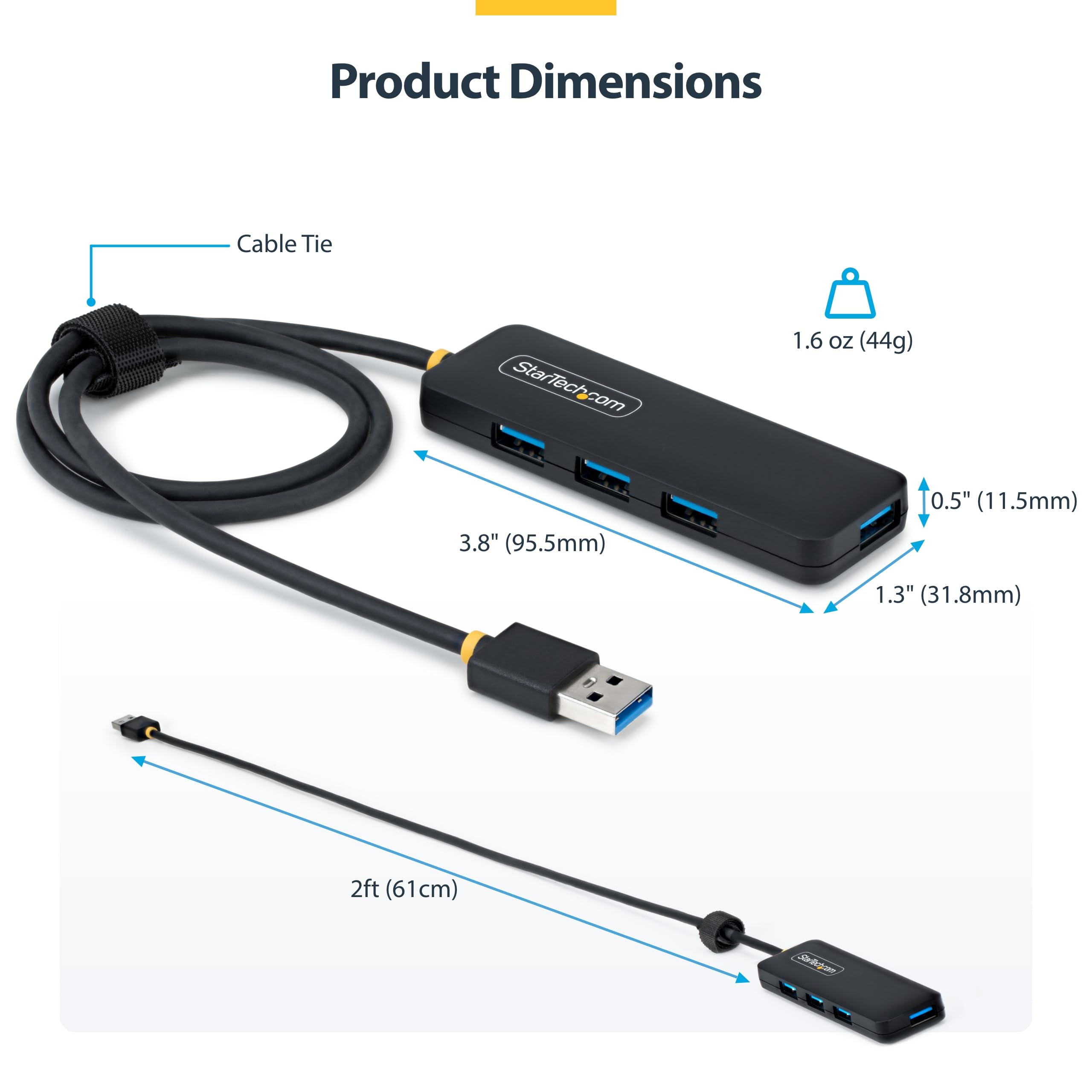 4-Port USB-A Hub Bus Powered 5Gbps