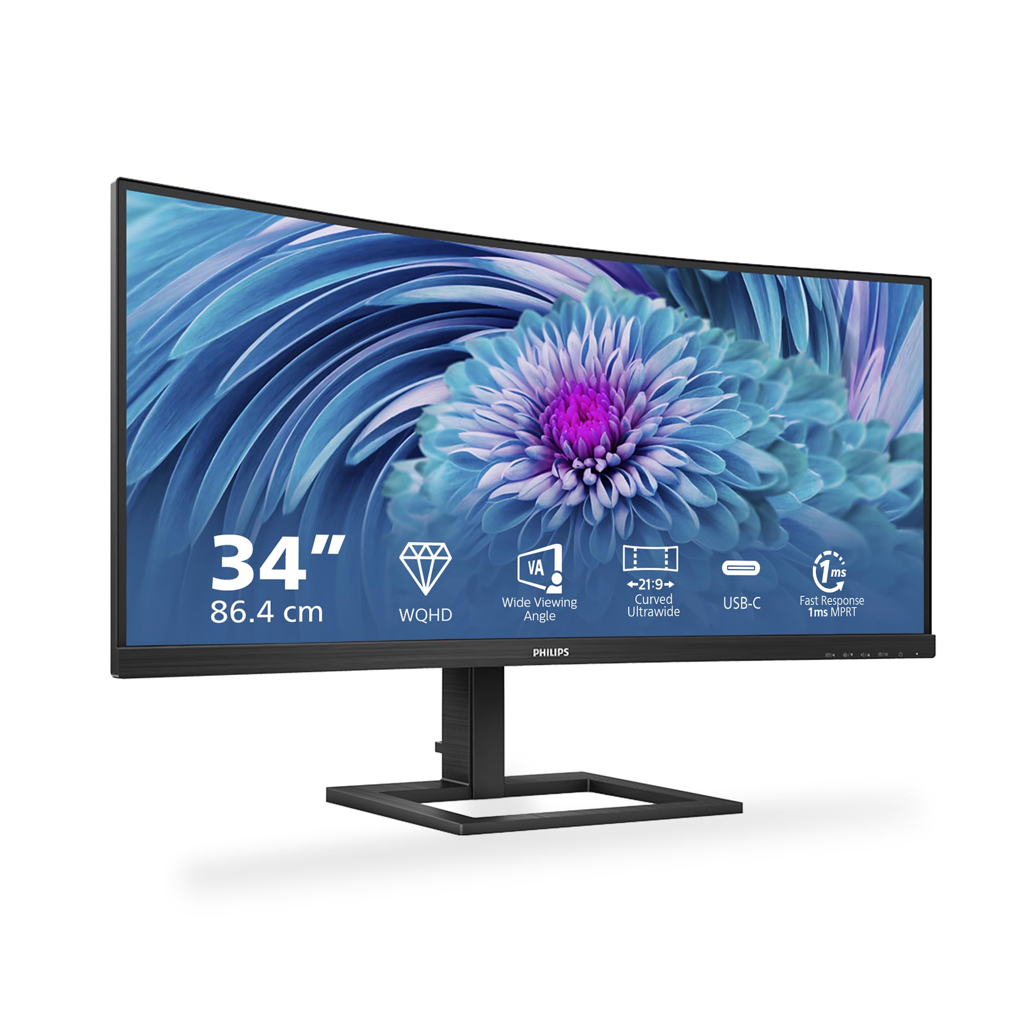PHILIPS 346E2CUAE/00 34p Curved VA WLED 3440x1440 21:9 300cd/m2 4ms 100Hz HDMI DP1.2
