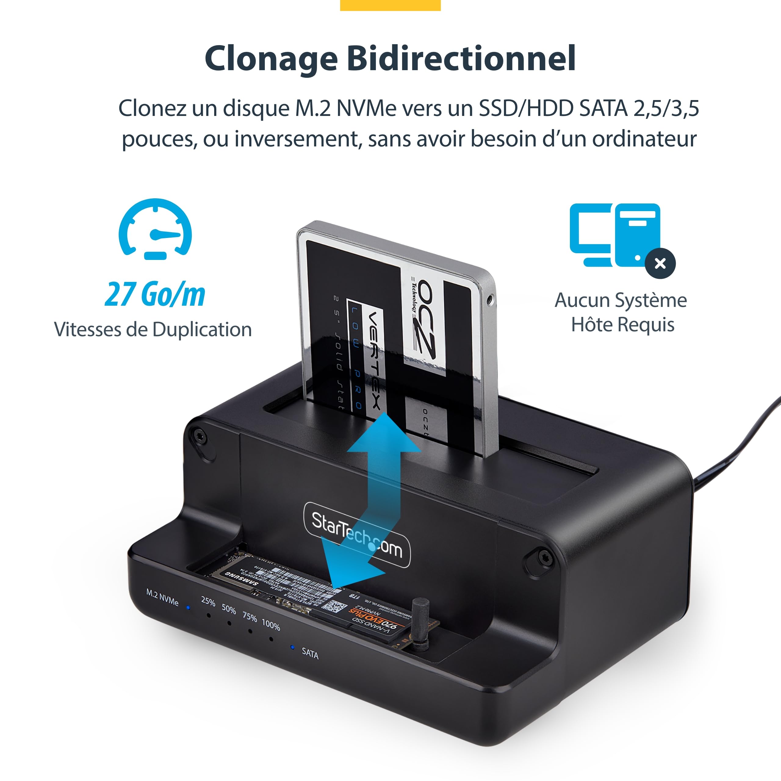 M.2 NVMe to 2.5/3.5" SATA Duplicator