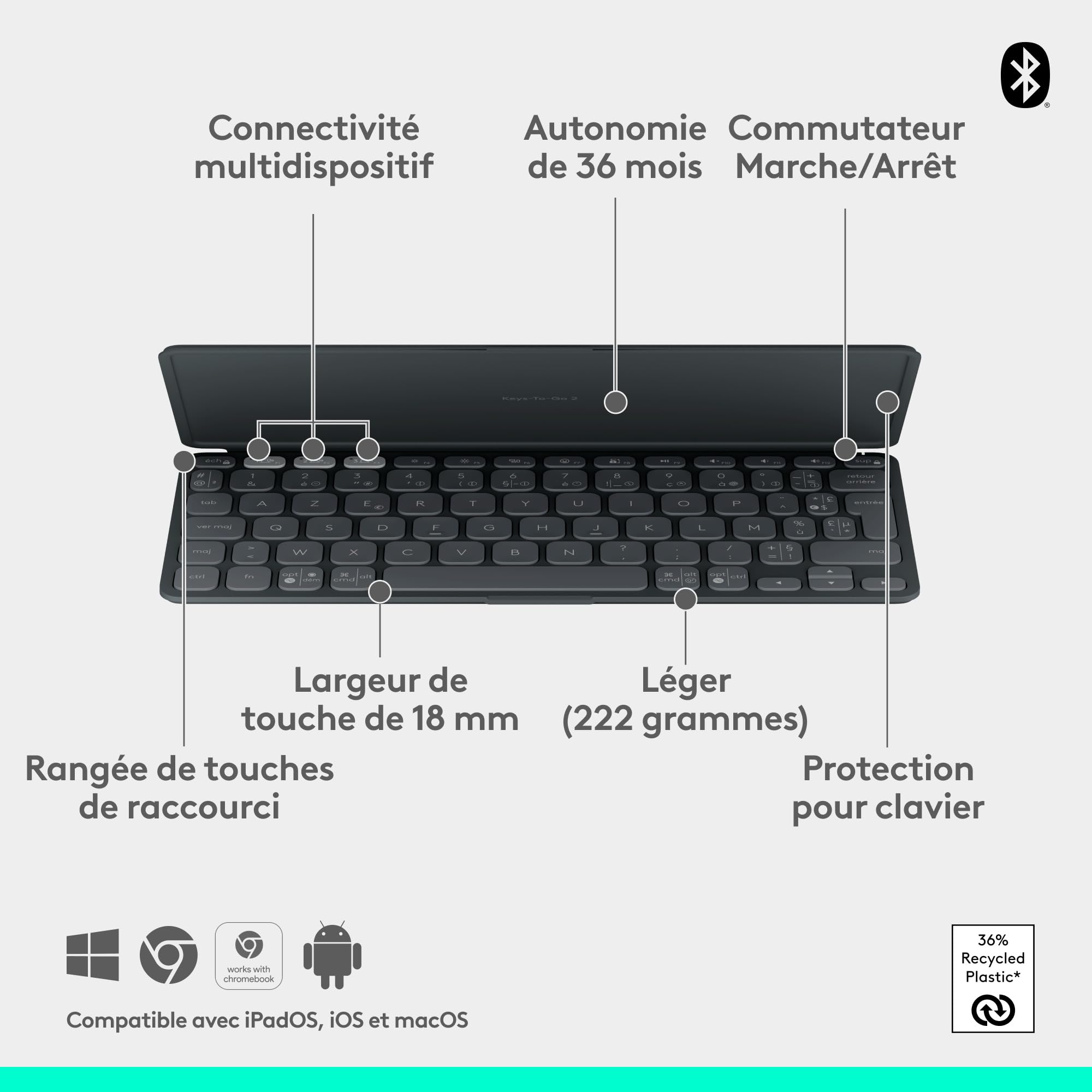 LOGITECH Keys-To-Go 2 - Graphite - WESTMID-511 (FR)
