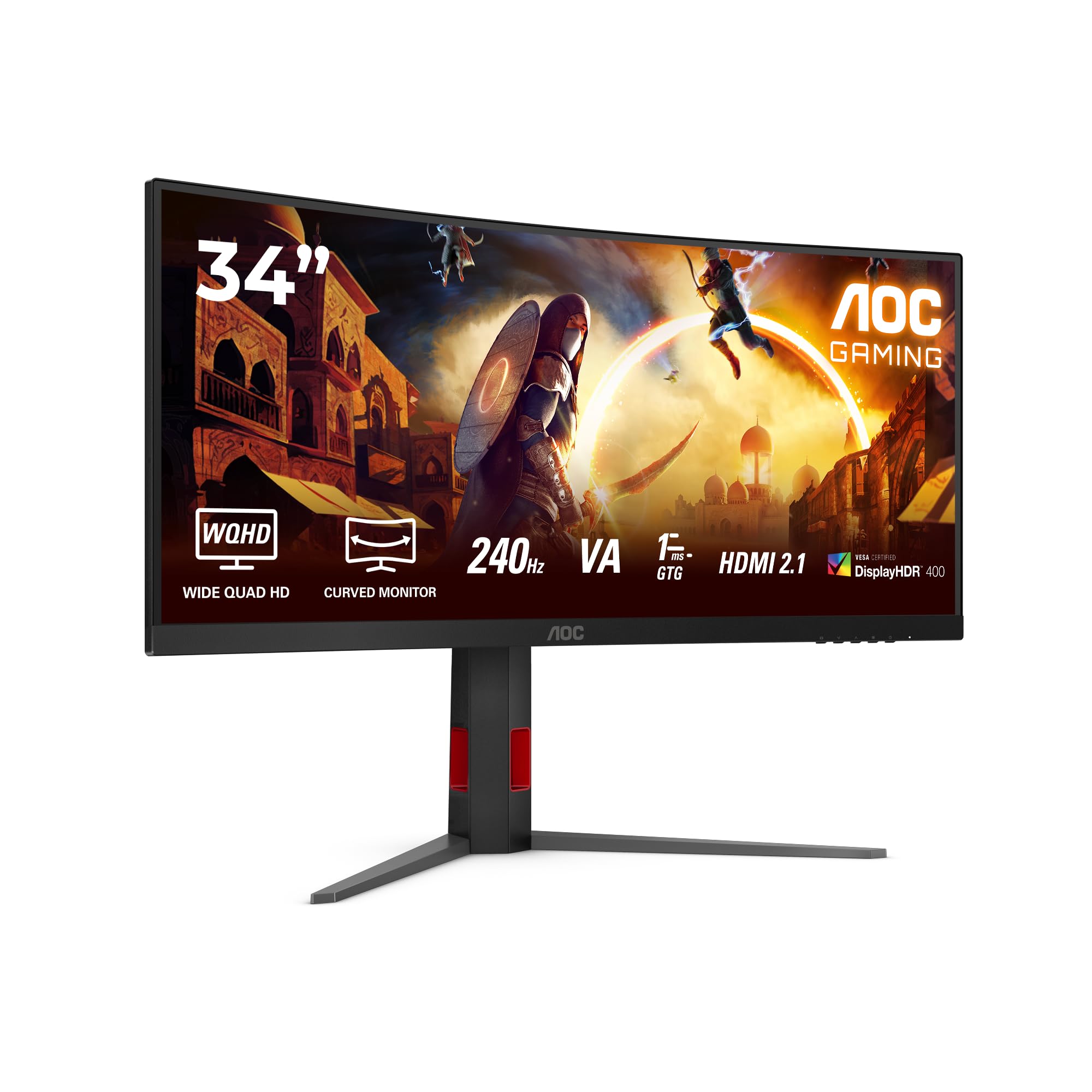 AOC CU34G4Z 34p 3440x1440 1ms 2xHDMI DP USB Black/Red