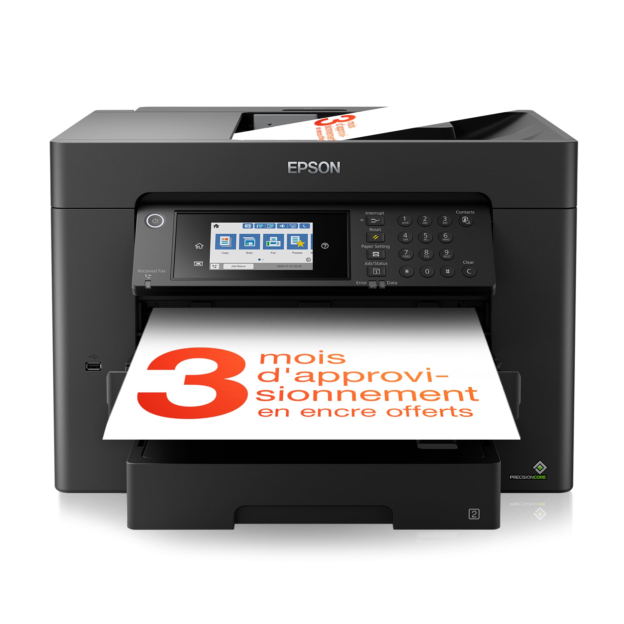 EPSON WorkForce WF-7840DTWF MFP colour ink-jet A3 297x420mm A3 25ppm print 550 sheets USB 2.0 LAN Wi-Fi USB host