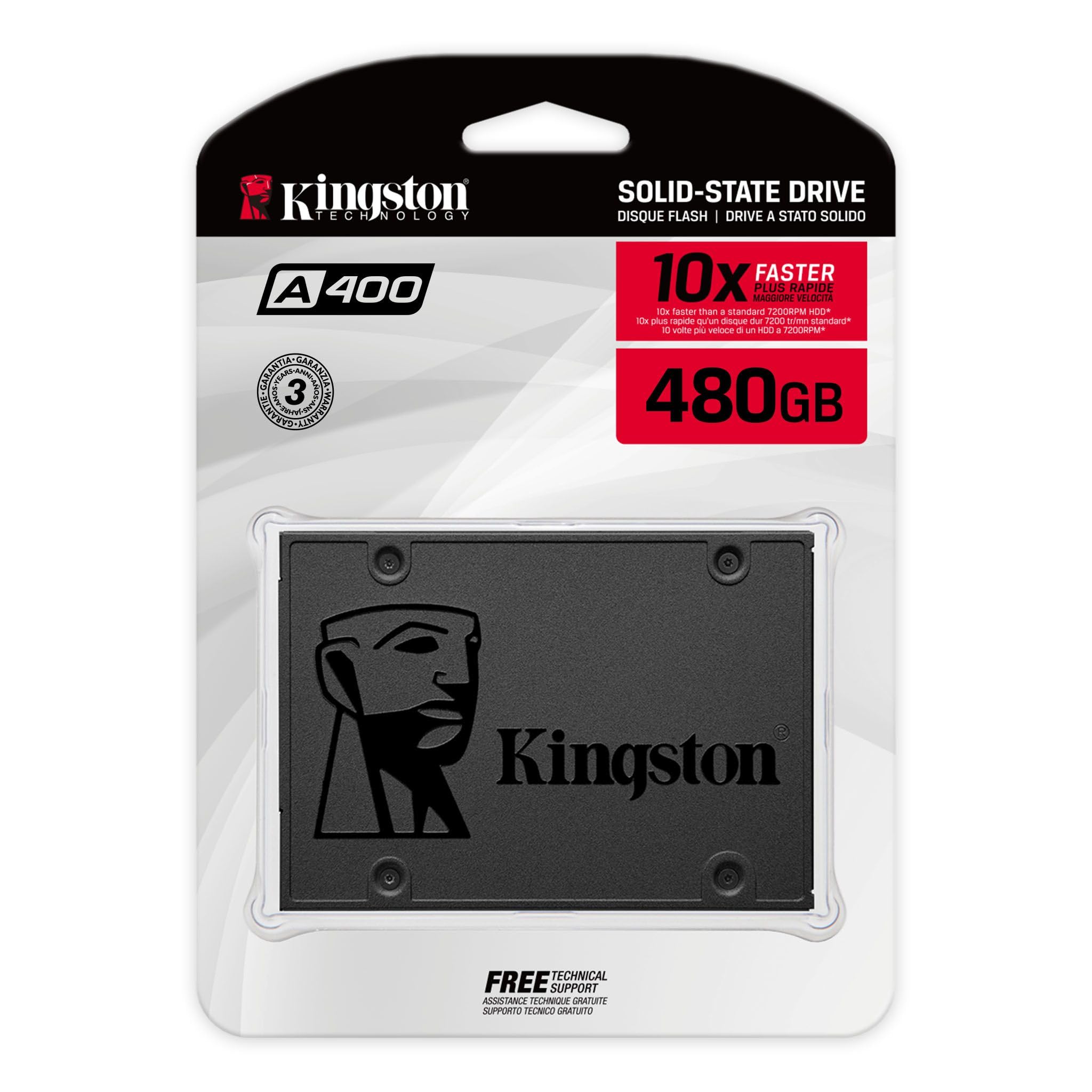 KINGSTON 480GB SSDNow A400 SATA3 6Gb/s 2.5inch 7mm height / up to 500MB/s Read and 450MB/s Write