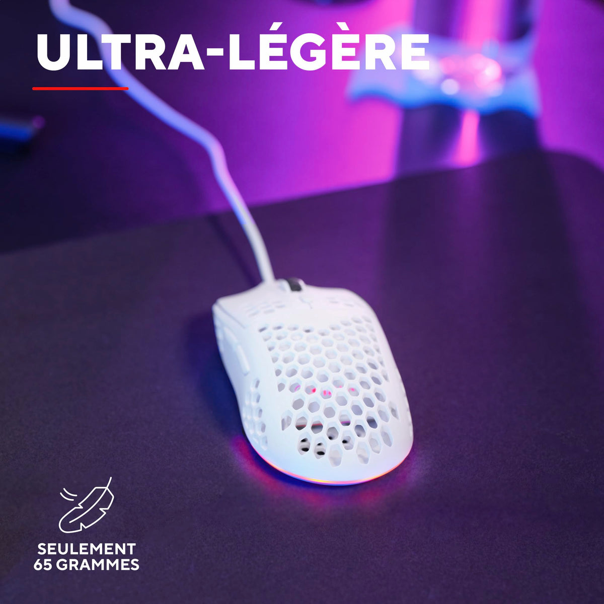TRUST Souris gaming filaire HELOX ultra légére - Blanche