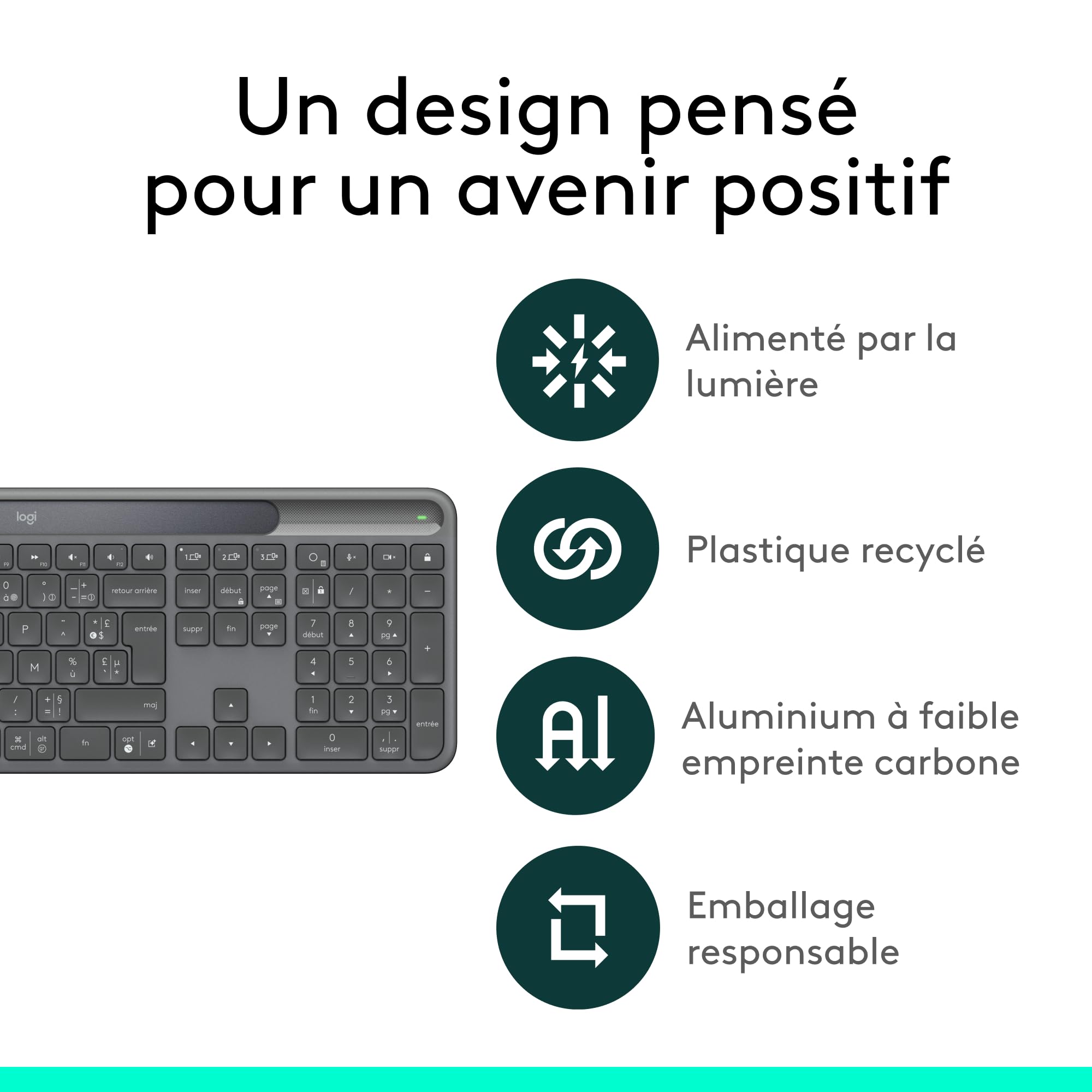LOGITECH Slim Solar+ for Business - Graphite - (FR)