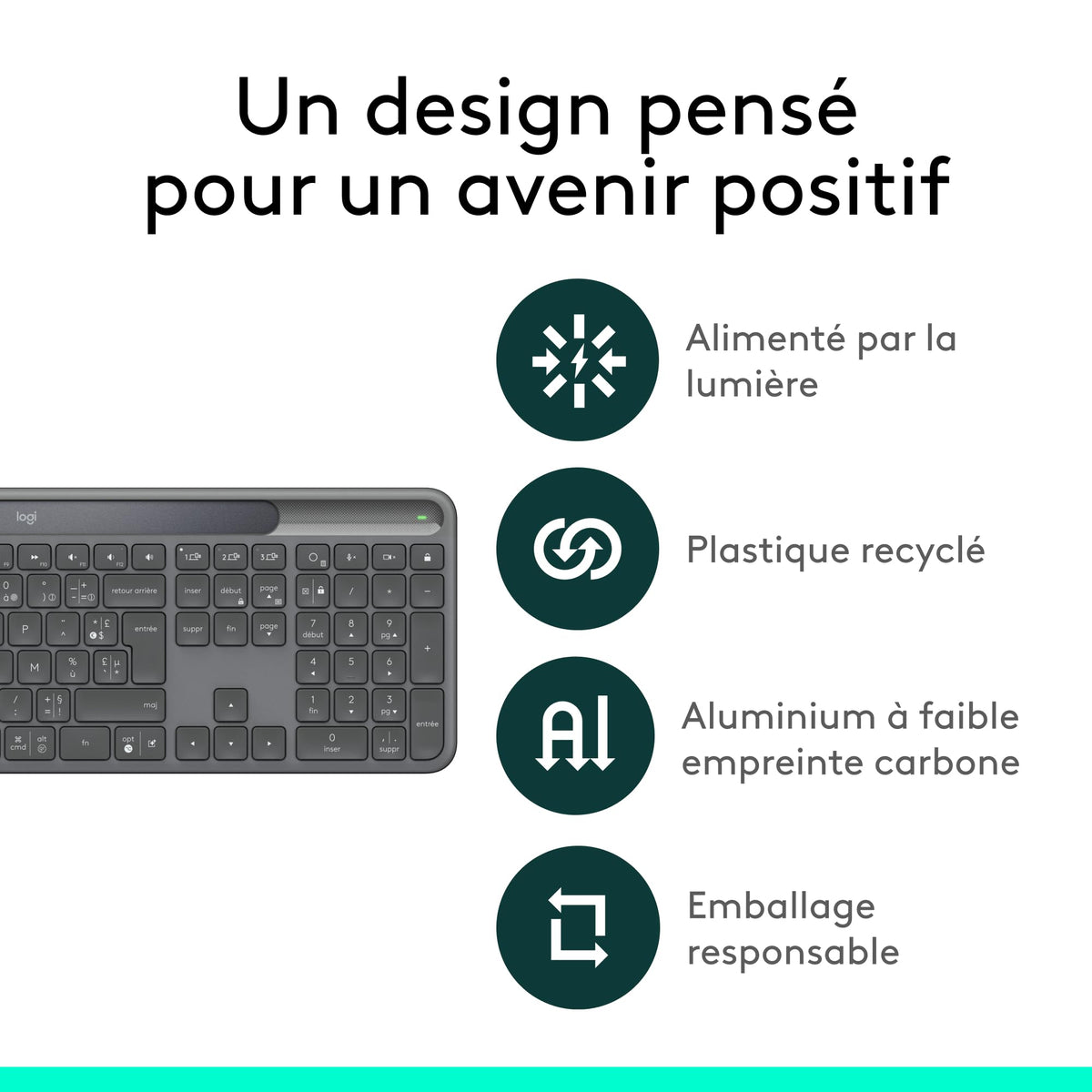LOGITECH Slim Solar+ for Business - Graphite - (FR)