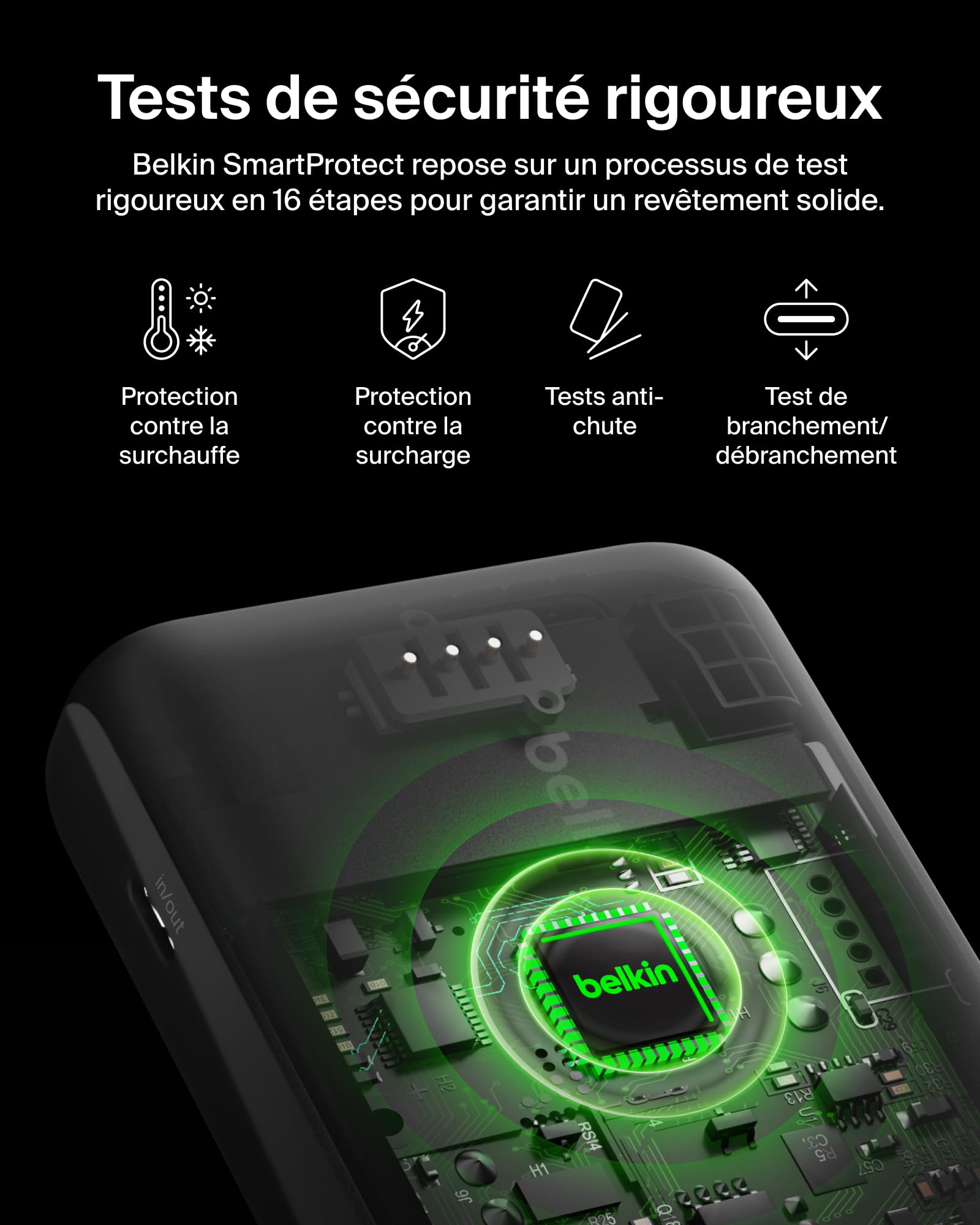 BELKIN 10k PD20w Integrated USB-C Cable Power Bank Black
