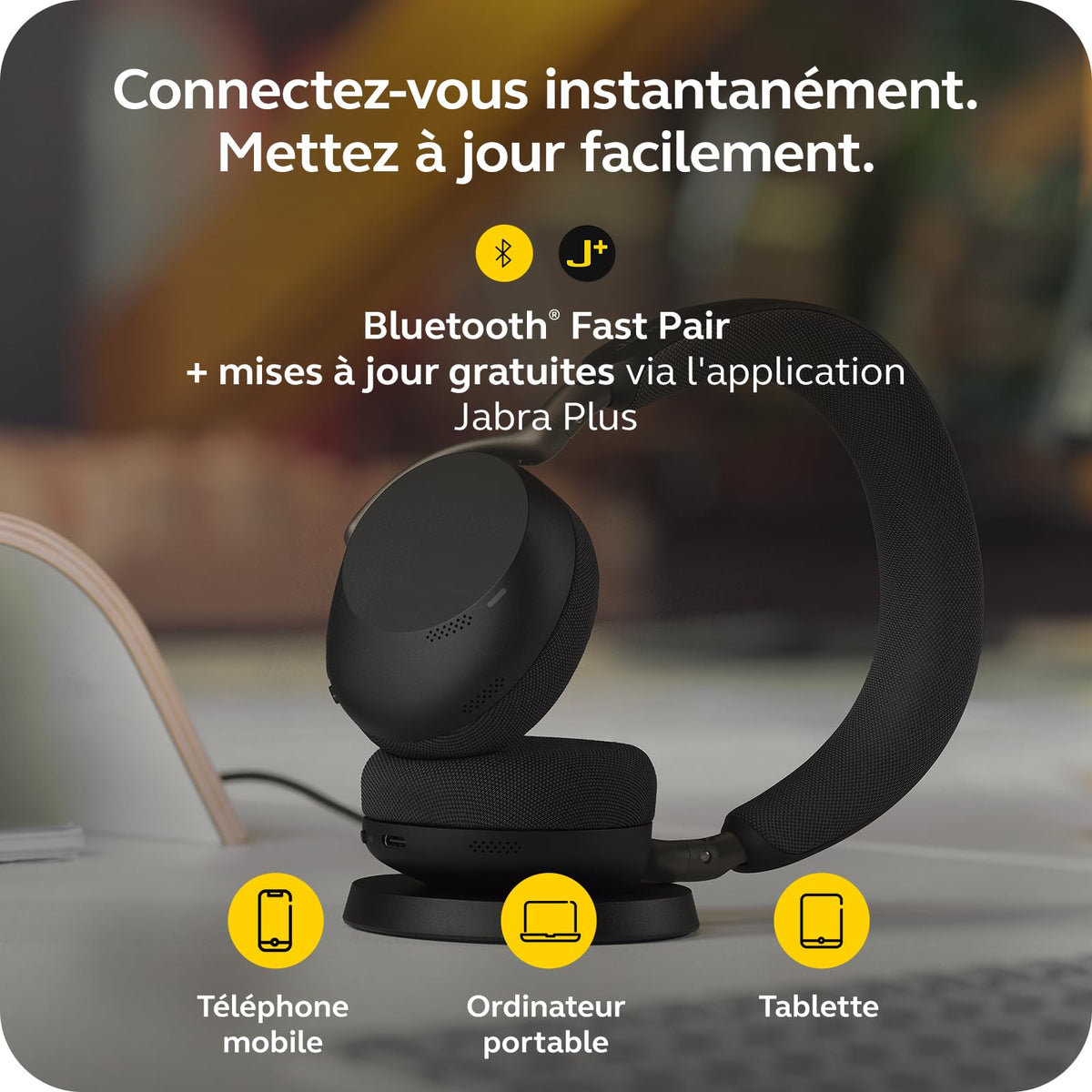 Jabra Evolve3 75 MS Link 390 USB-C Bla