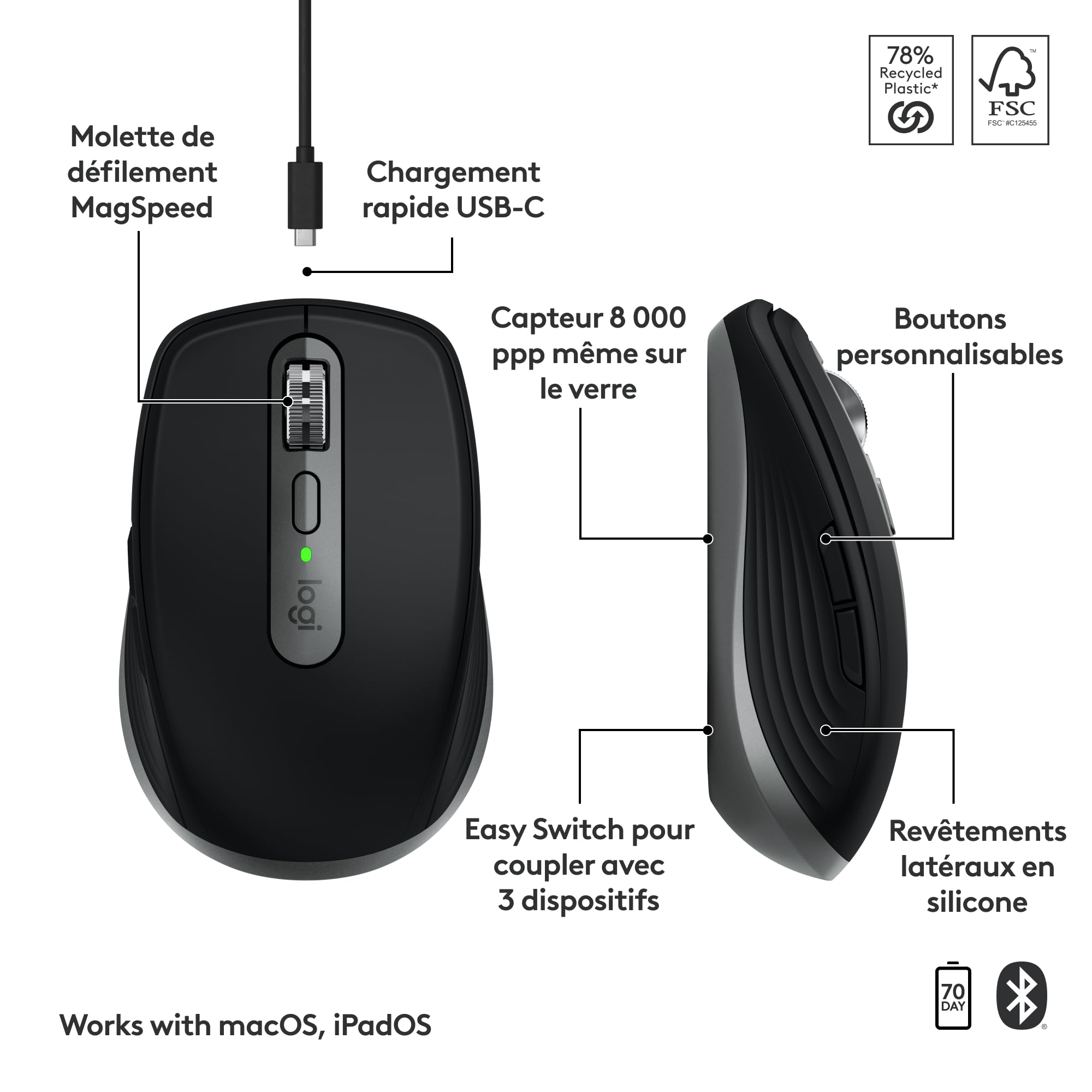 LOGITECH MX Anywhere 3S for Mac - Space Grey - EMEA28-935