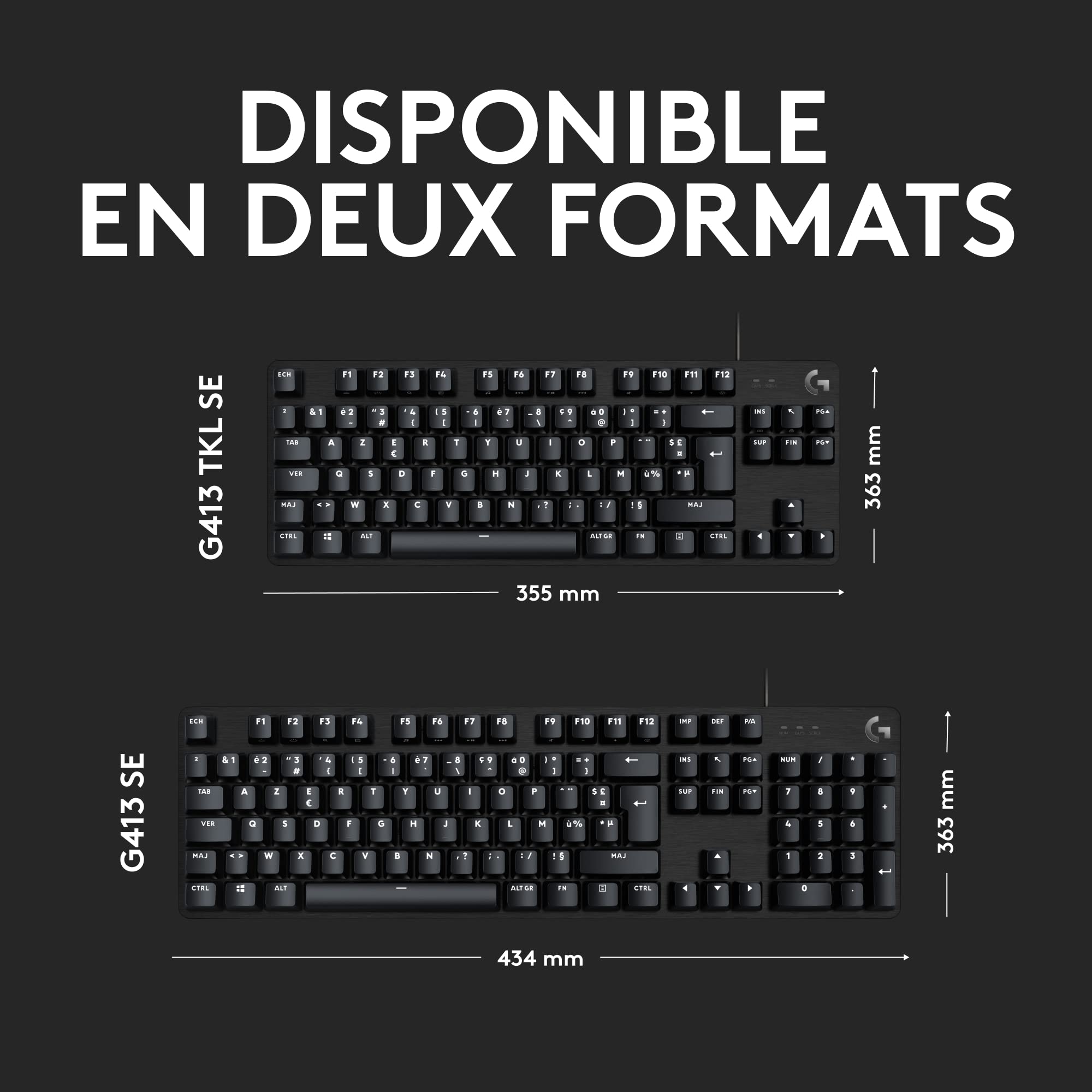 LOGITECH G413 TKL SE - BLACK - CENTRAL (FR)