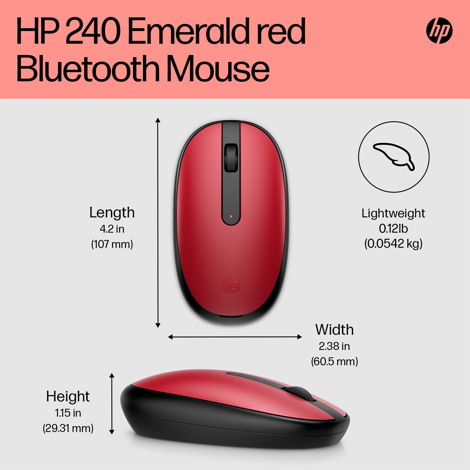 HP 240 Bluetooth Mouse Red EURO