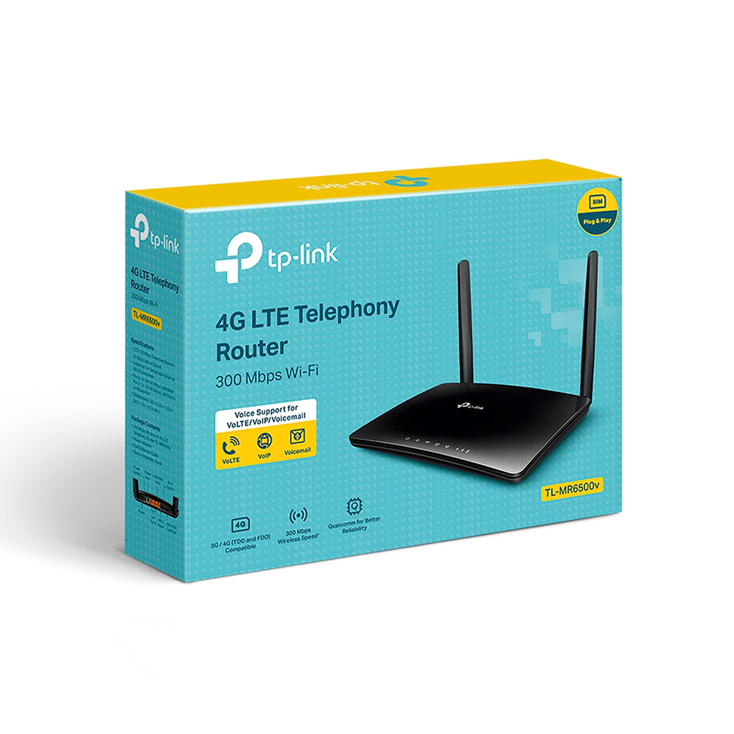 TP-LINK 300Mbps Wireless N 4G LTE Telephony Router 2xAntennas 2xFast Ethernet LAN Ports 1xFast Ethernet WAN/LAN Port