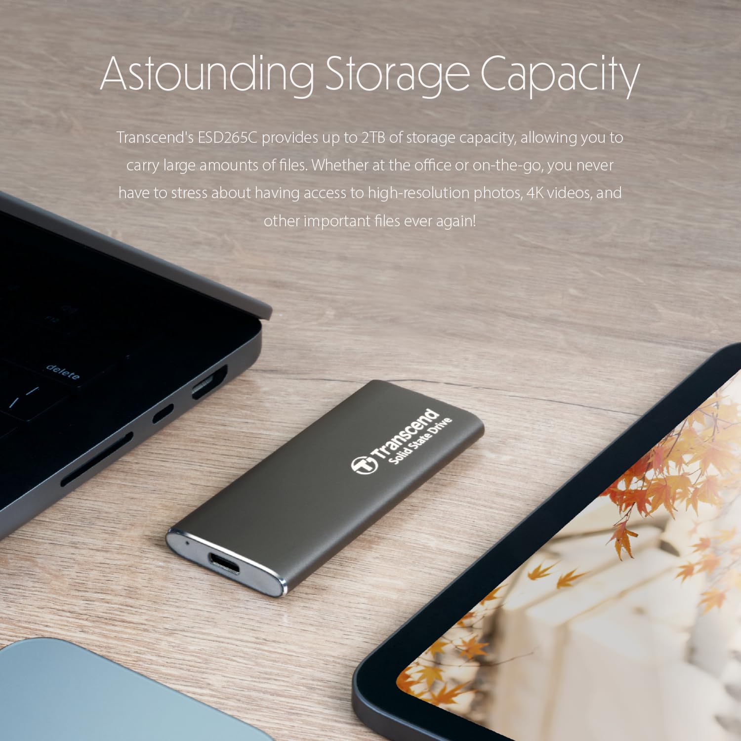 TRANSCEND ESD265C 2To External SSD USB 10Gbps Type C