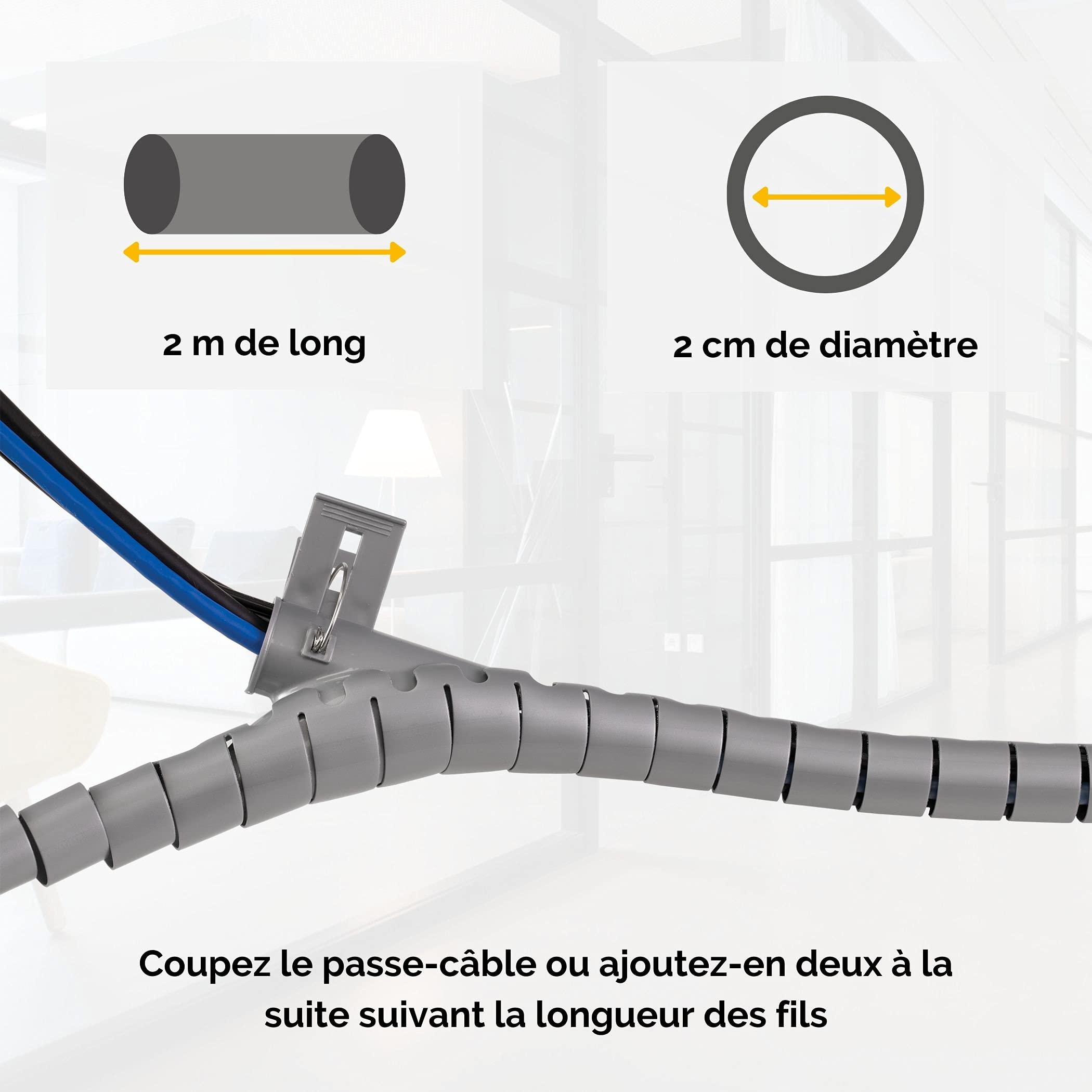 FELLOWES CableZip™ - Rassembleur de câbles - Gris