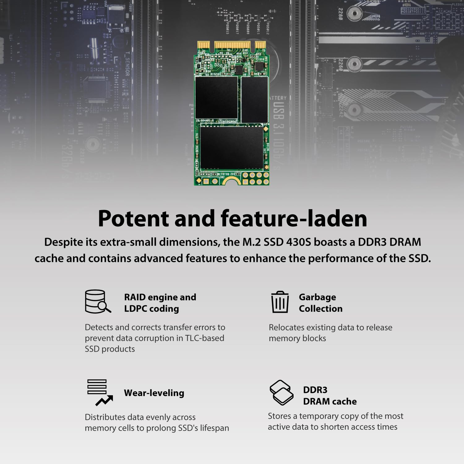 TRANSCEND 256Go M.2 2242 SSD SATA3 B+M Key TLC