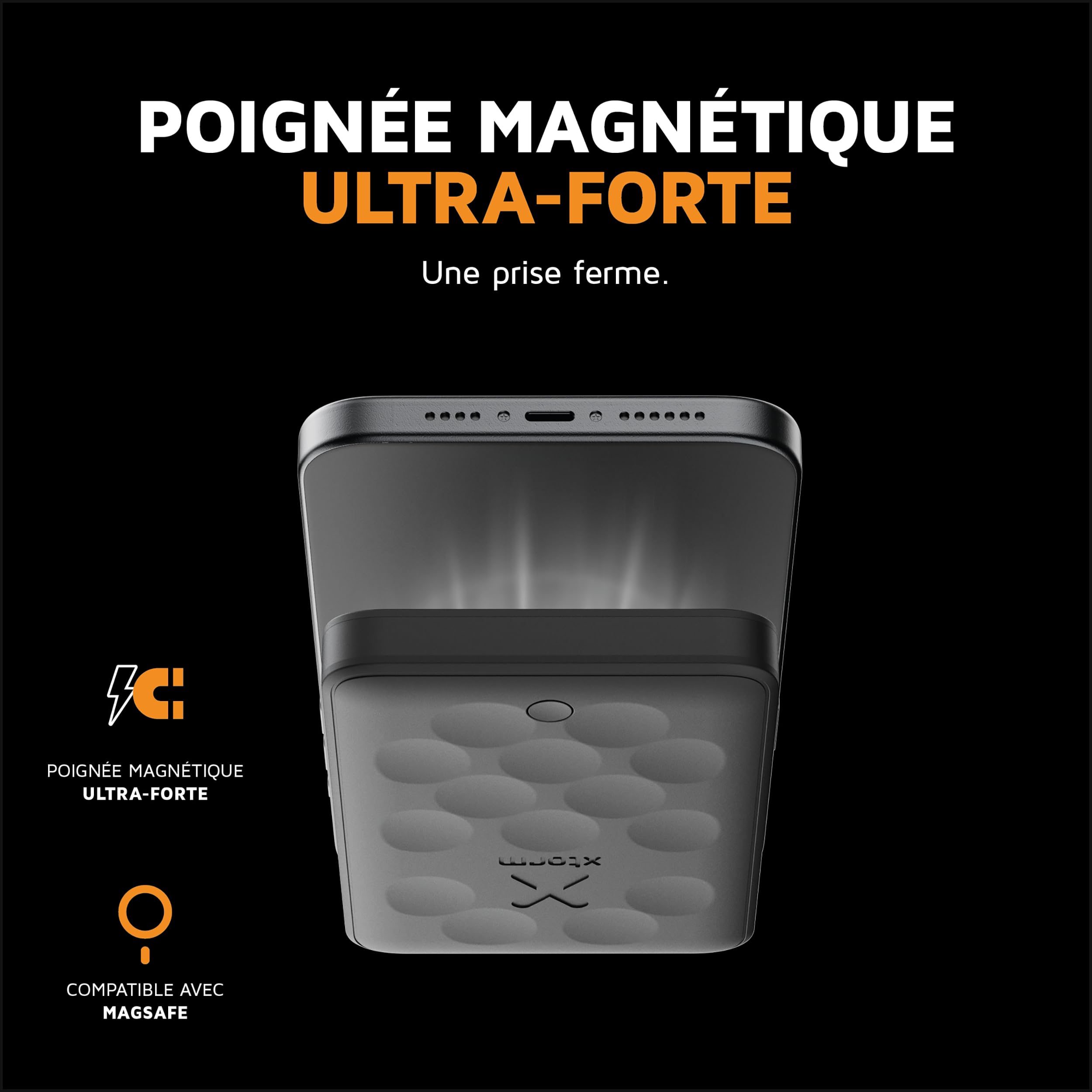 XTORM Batterie magnétique sans fil 5000 mAh noire