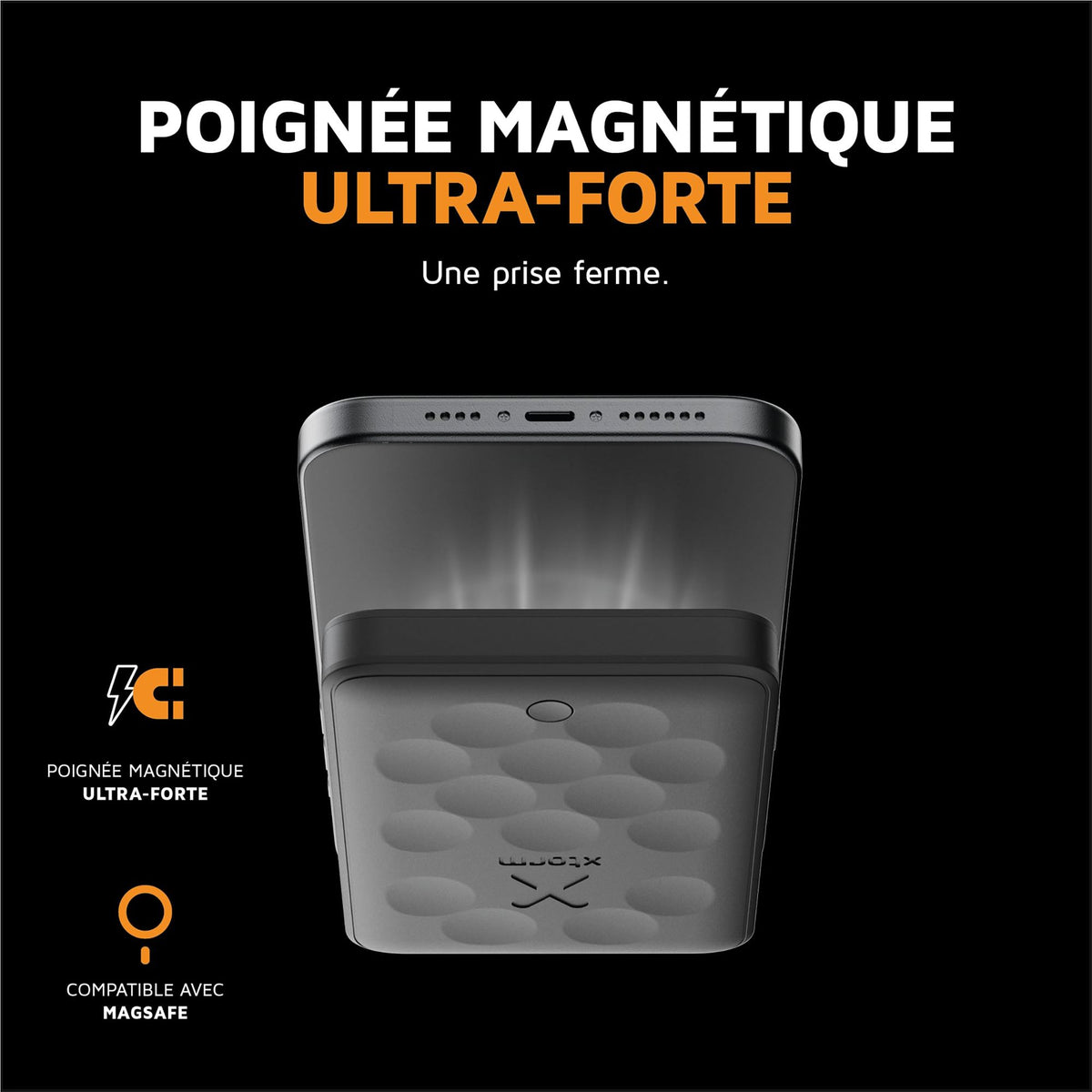 XTORM Batterie magnétique sans fil 5000 mAh noire
