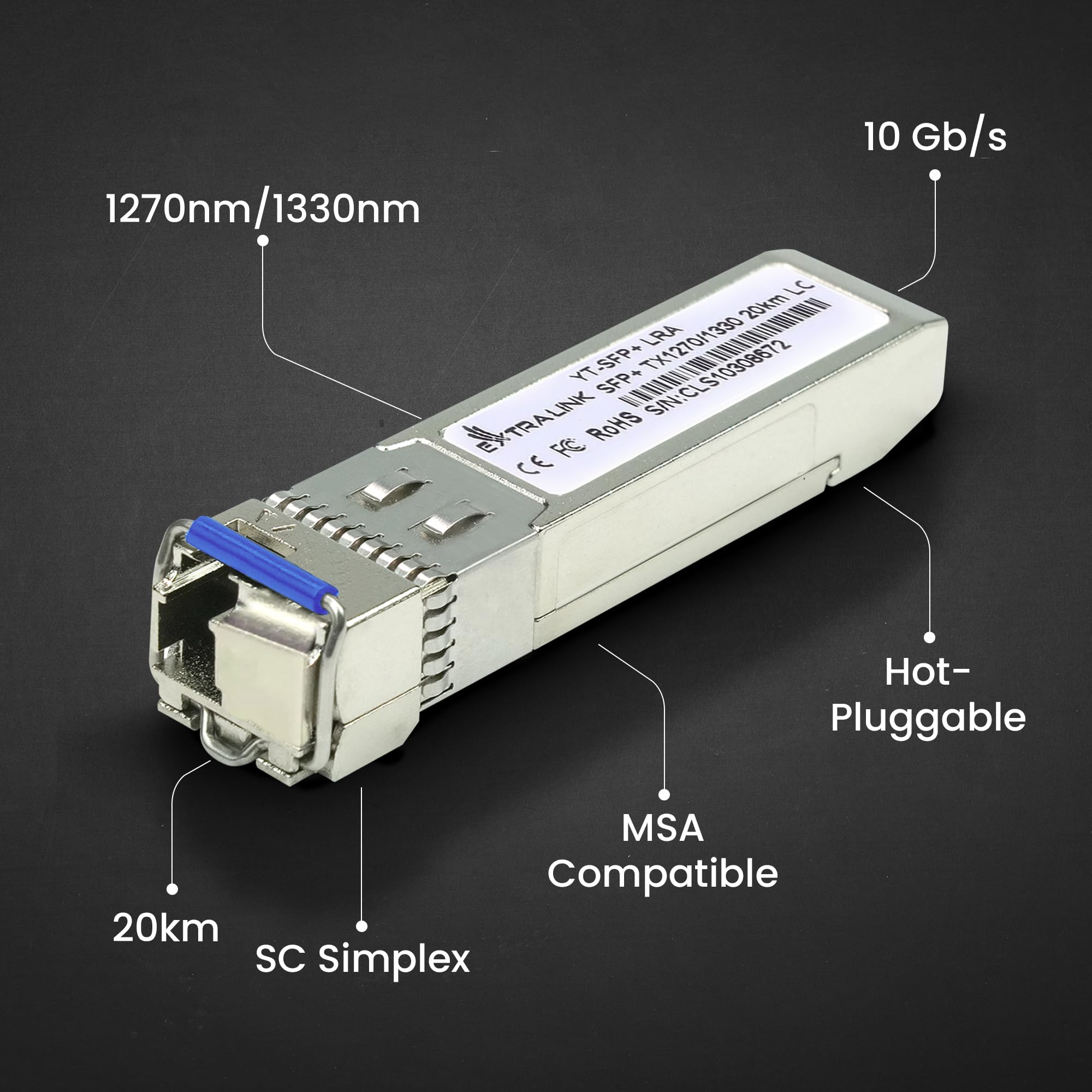Extralink EX.6211 module émetteur-récepteur de réseau Fibre optique 10000 Mbit/s