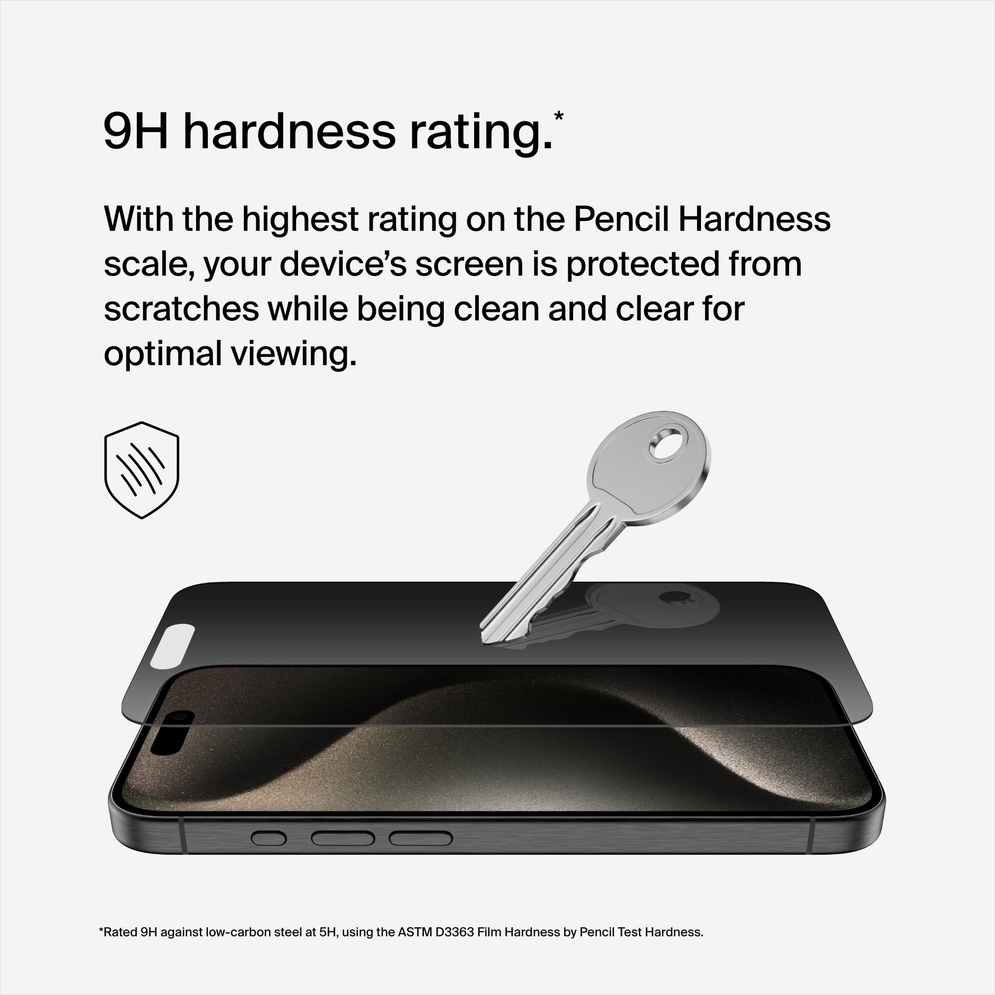 BELKIN ScreenForce Pro TemperedGlass Privacy AM Screen Protection for iPhone 15 Pro