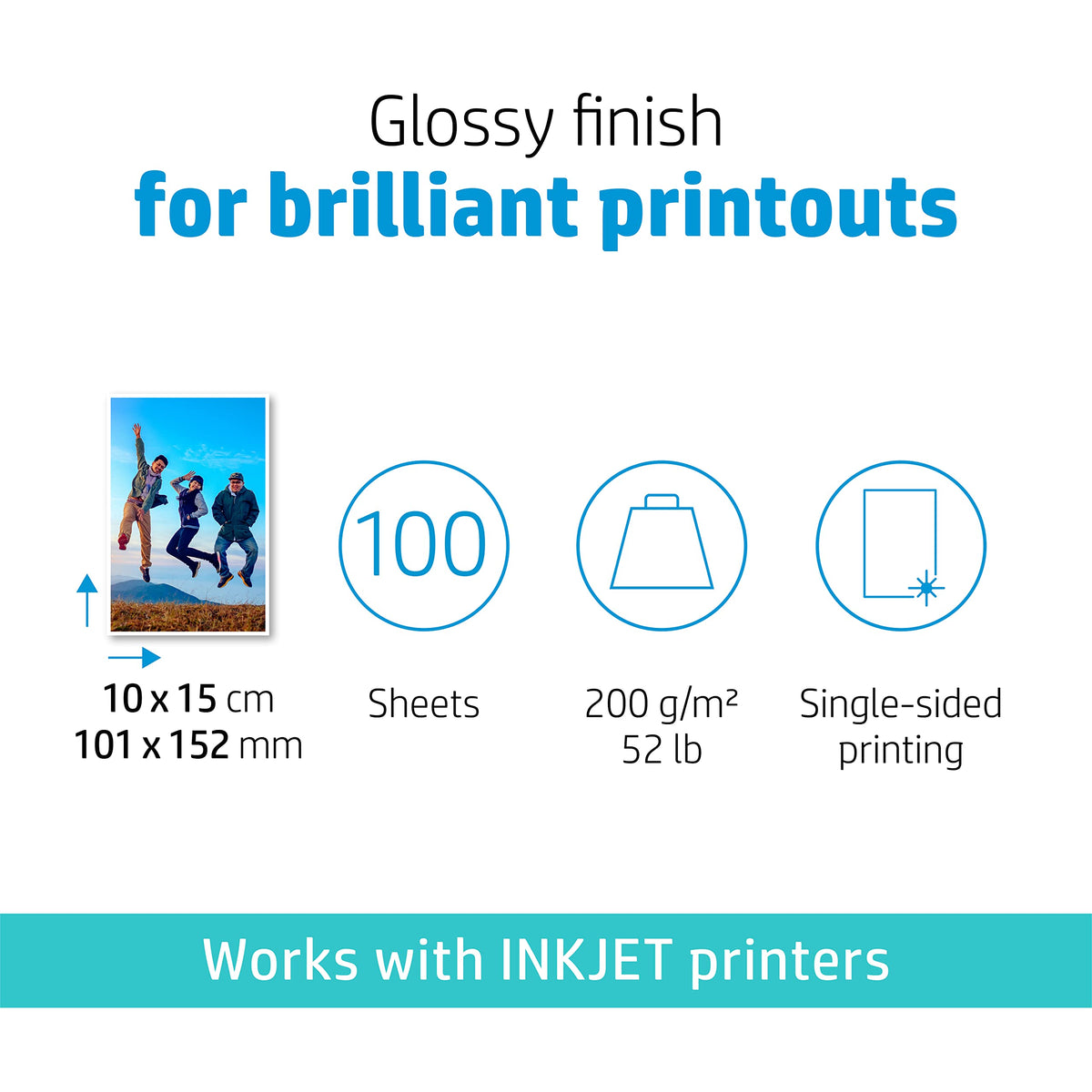 HP original Q2510A Semi-glossy photo paper Ink cartridge 200g/m2 A4 100 sheets 1-pack