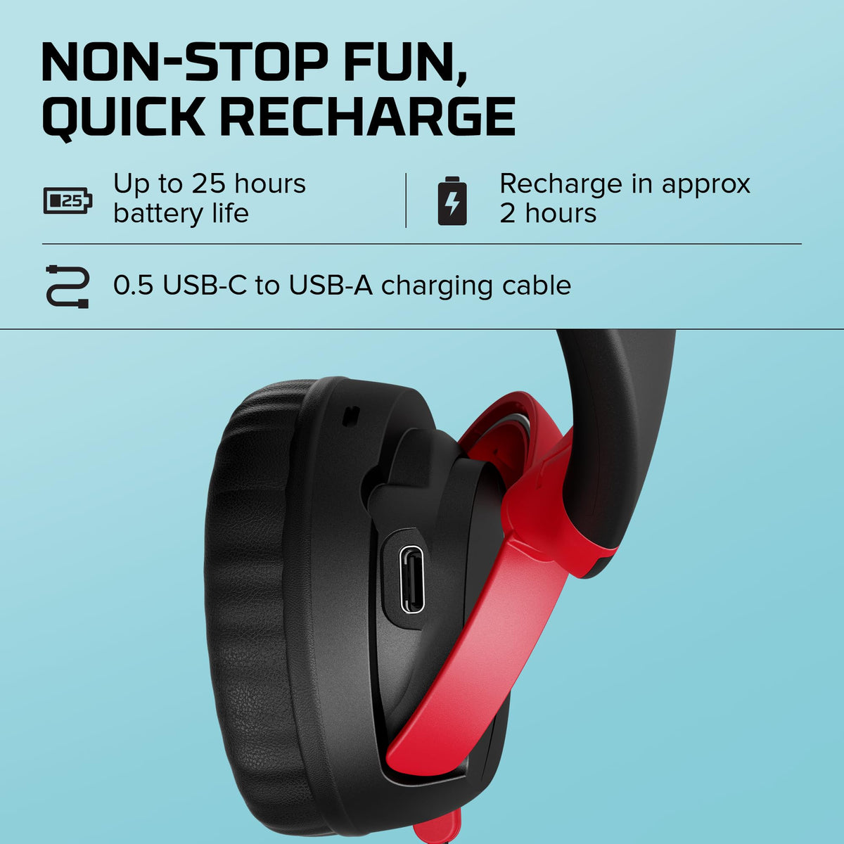 Casque sans fil HyperX Cloud Mini avec microphone, noir-rouge