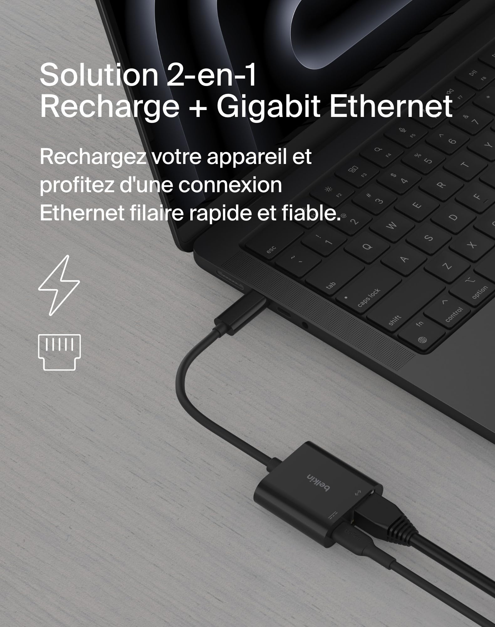 BELKIN USB-C Ethernet Adapter 100W PD