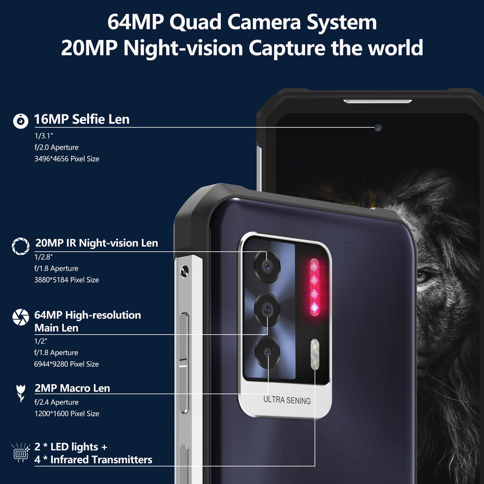 Oukitel WP17 (Double Sim - 6.78" - 128 Go, 8 Go RAM) - Noir