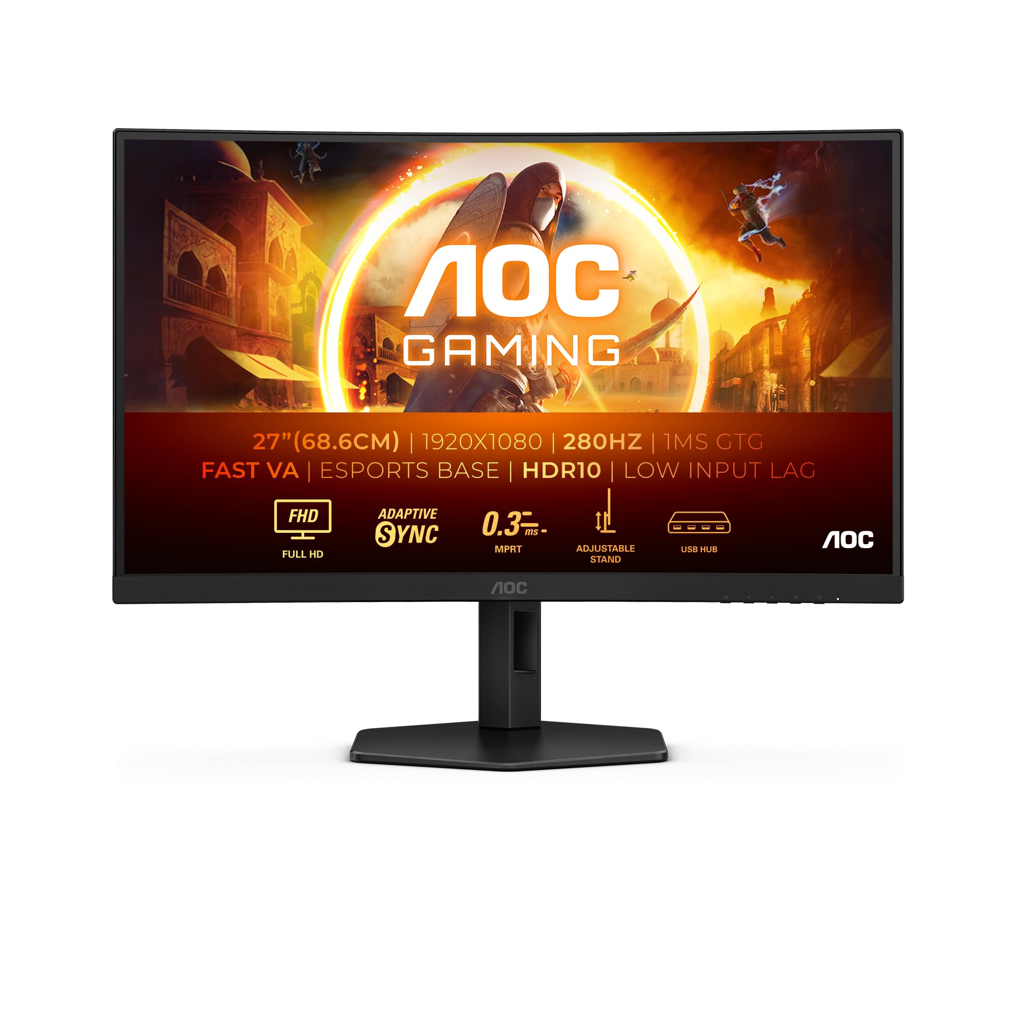 AOC C27G4ZXU 27p 1920x1080 0.3ms 2xHDMI DP USB Black/Grey