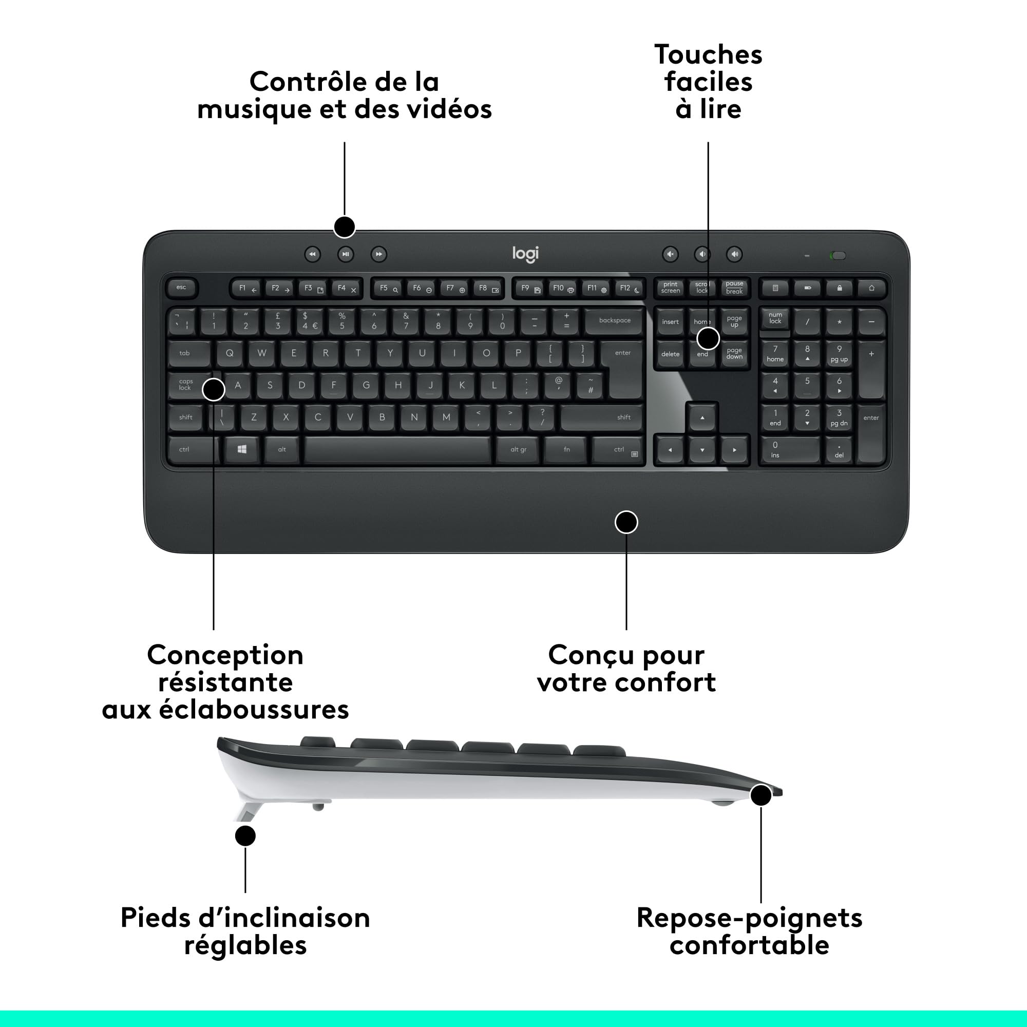 LOGITECH MK540 ADVANCED Wireless Keyboard and Mouse Combo - FRA - CENTRAL