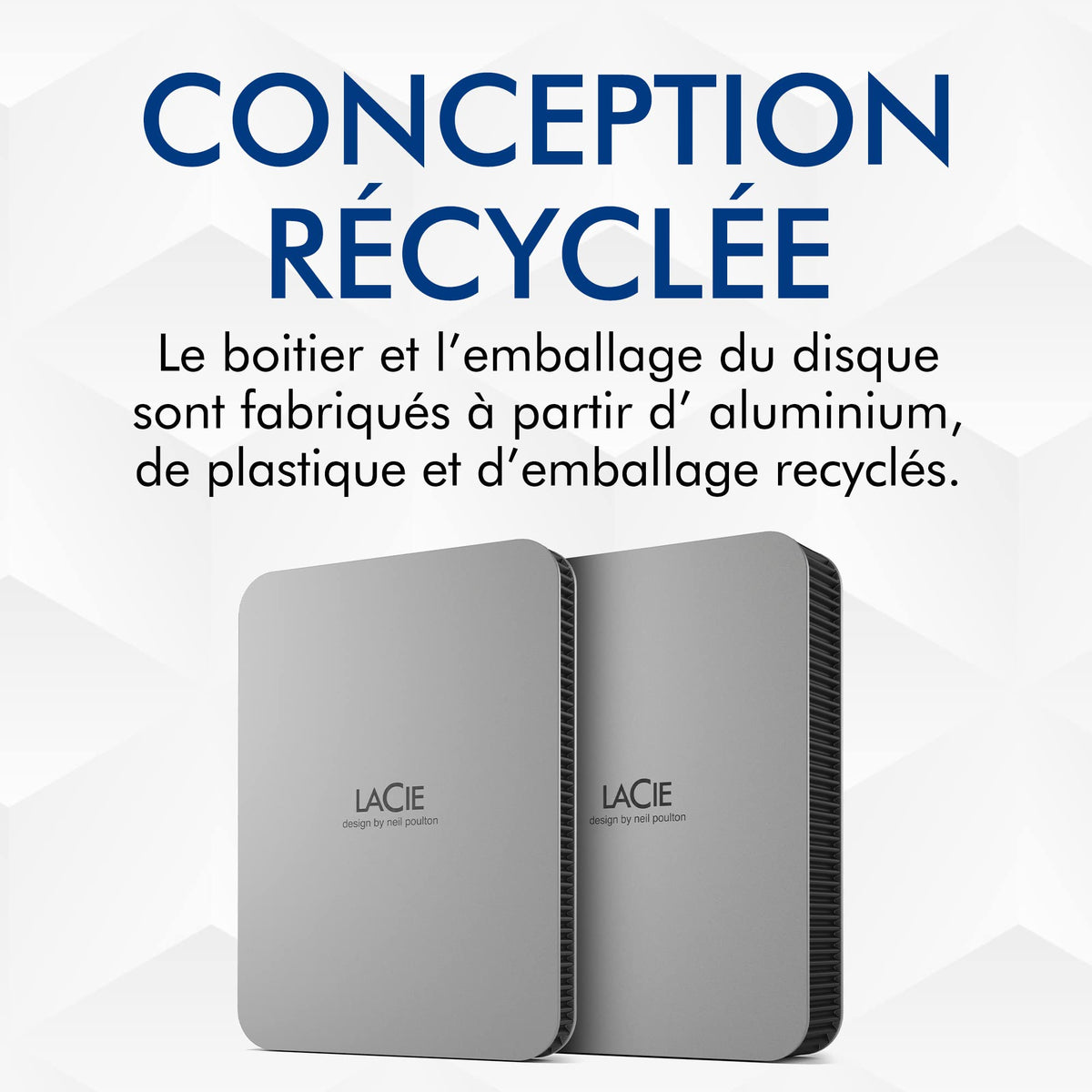 LACIE Mobile Drive HDD USB-C 5To 2.5p Moon Silver with USB-C cable