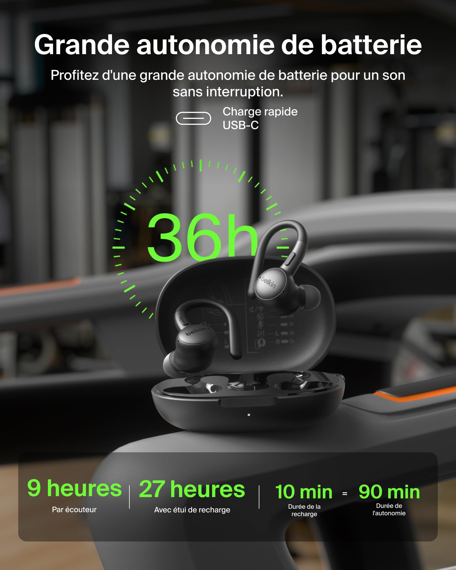 BELKIN SoundForm Activefit Sports Earbuds Black