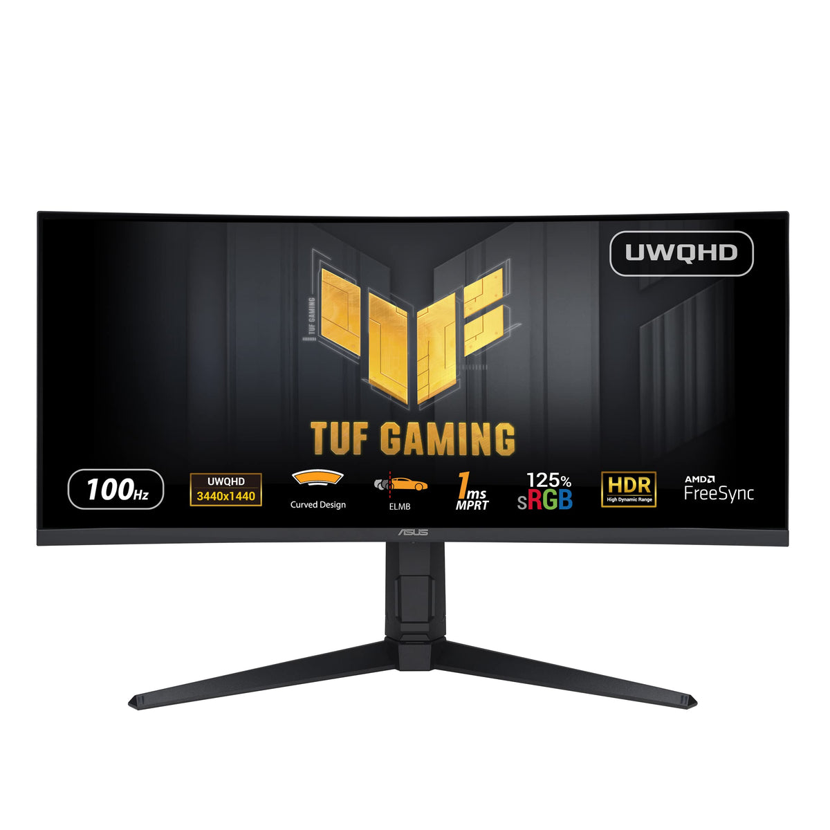 ASUS TUF Gaming VG34VQEL1A 34p UWQHD Curved Monitor 100Hz 1ms MPRT FreeSync HDR 10 VA Panel 21:9 3440x1440 DP HDMI USB Ergonomic