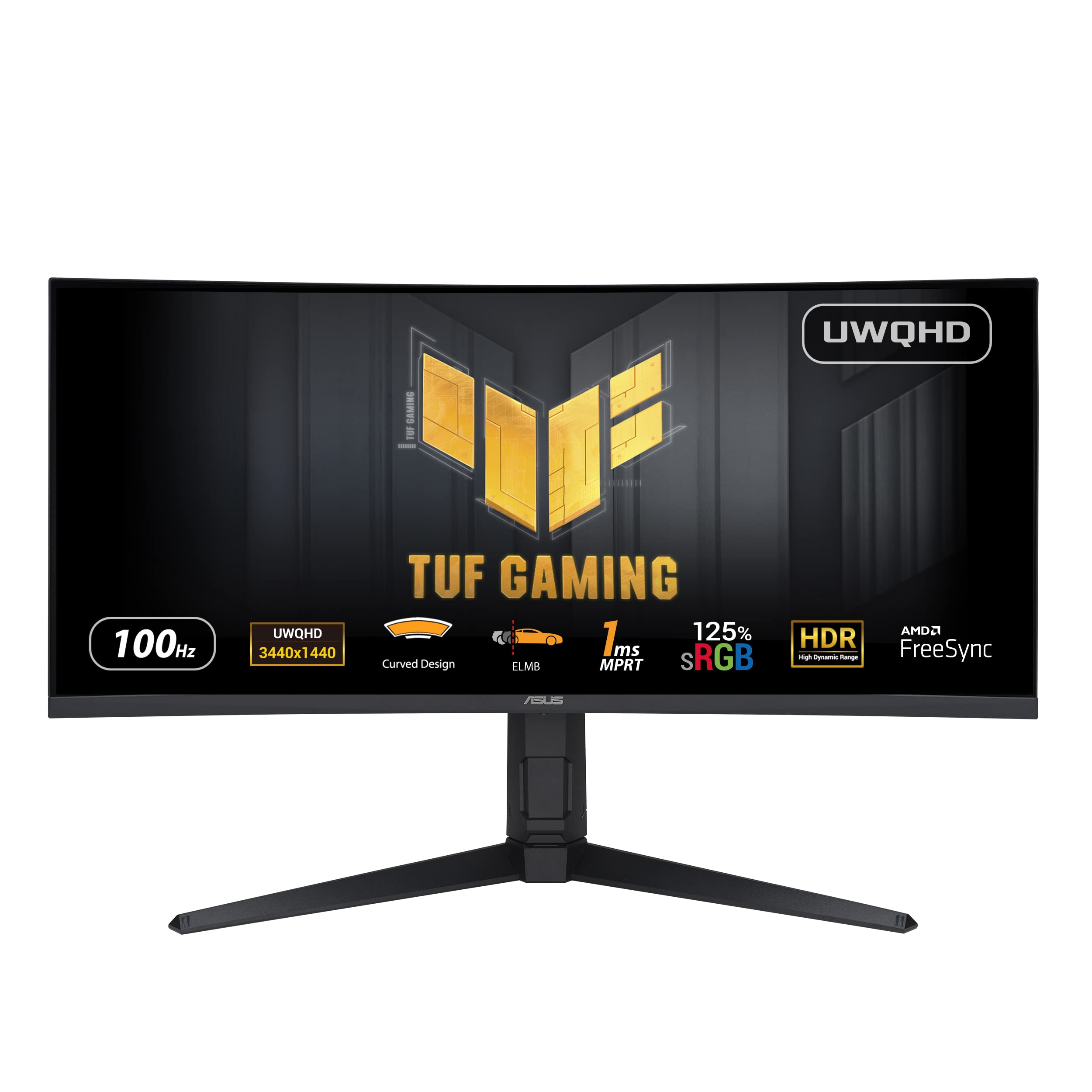 ASUS TUF Gaming VG34VQEL1A 34p UWQHD Curved Monitor 100Hz 1ms MPRT FreeSync HDR 10 VA Panel 21:9 3440x1440 DP HDMI USB Ergonomic