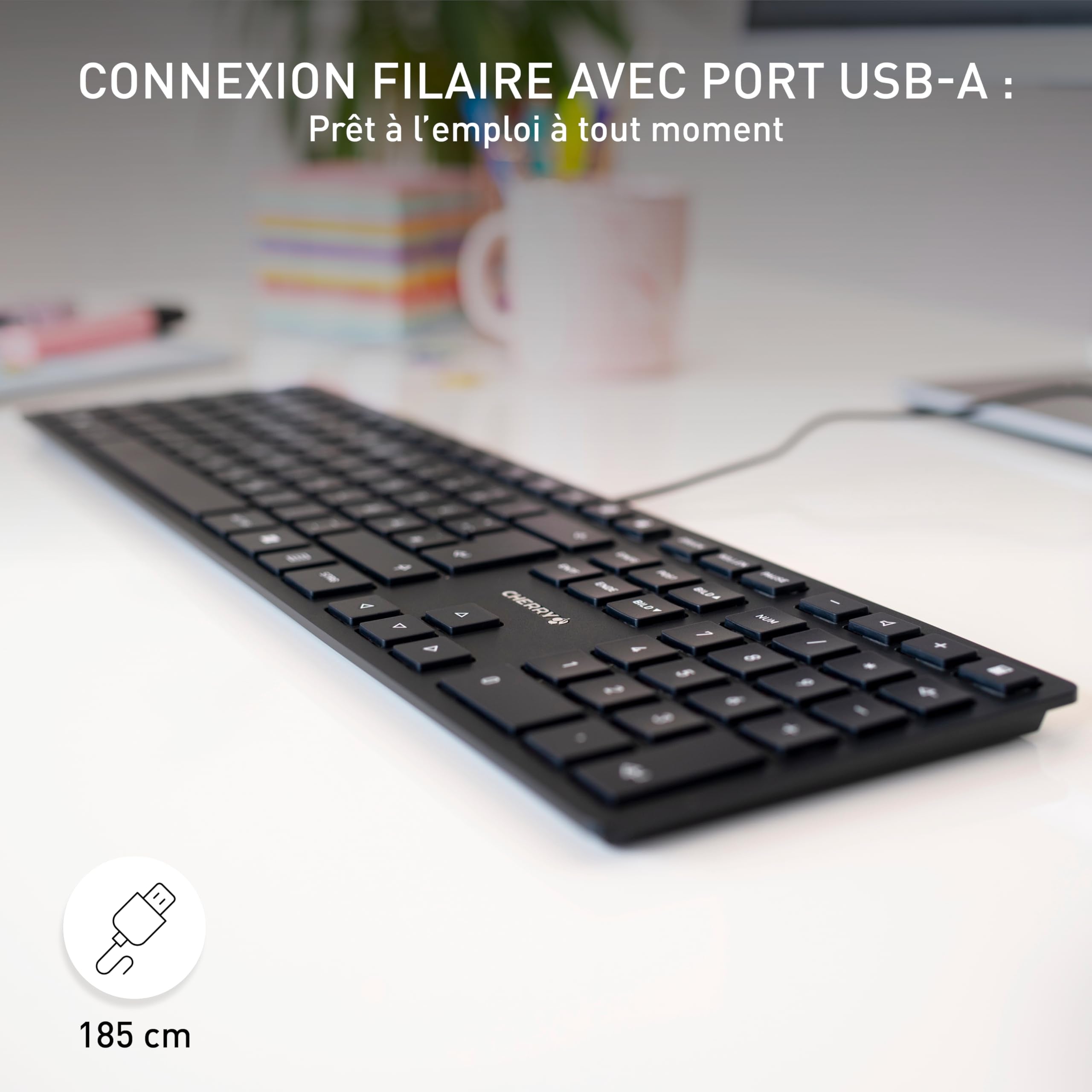 CHERRY Clavier KC 6000 SLIM USB EU noir